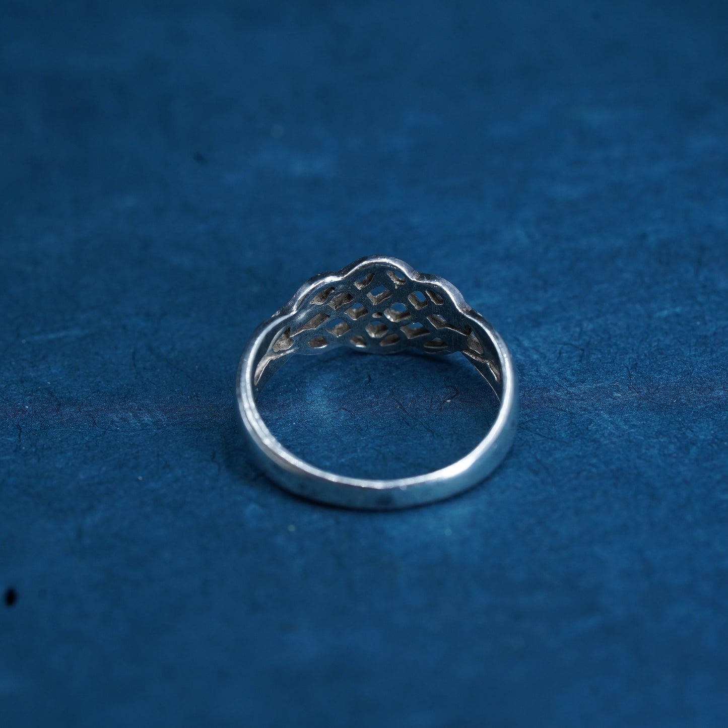 Size 7, VTG Sterling silver handmade ring, irish celtic knot 925 silver band