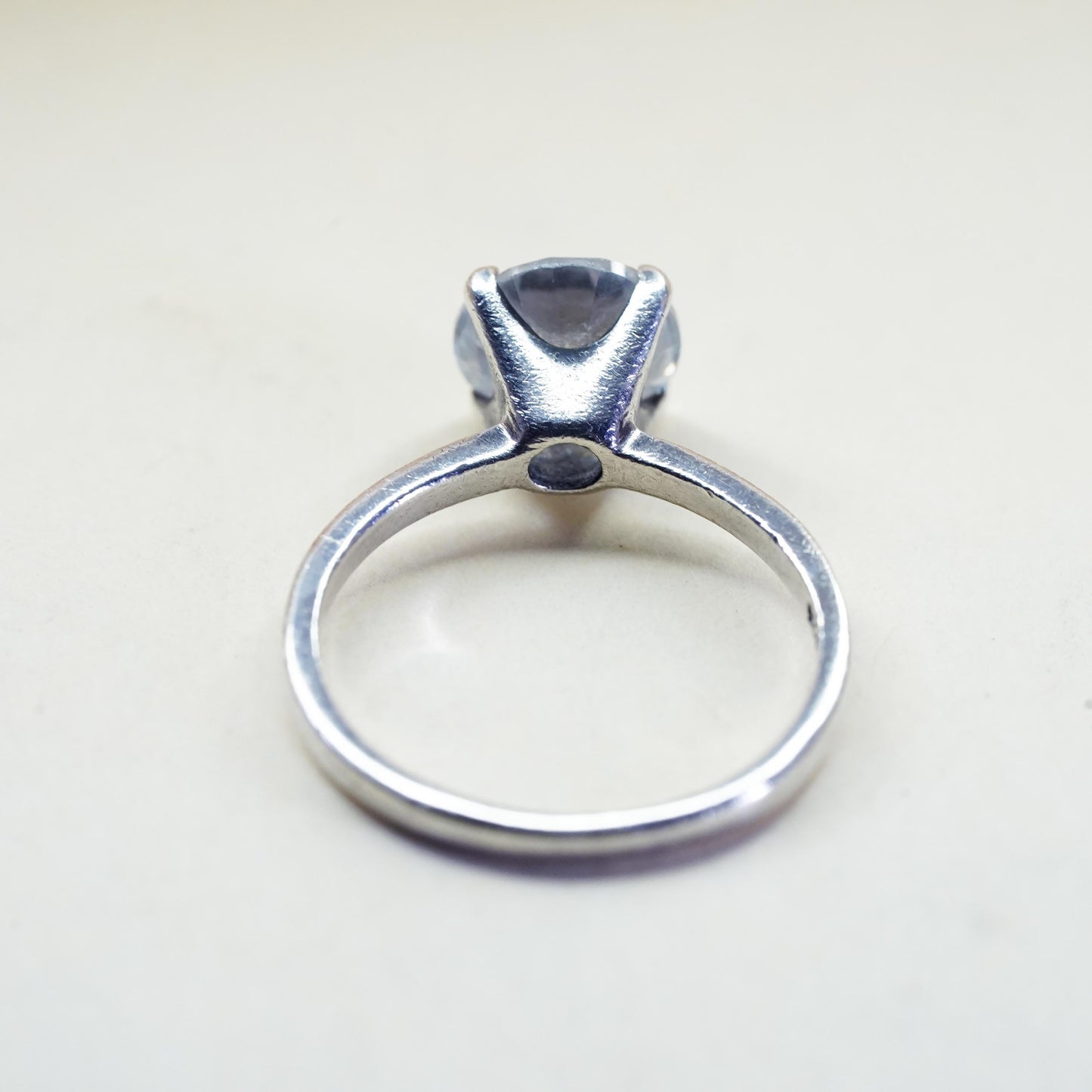 Size 6.5, Vintage handmade sterling 925 silver engagement cz ring