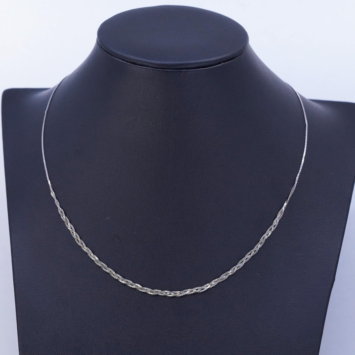16”, vintage Sterling silver necklace, 925 s link woven braided chain