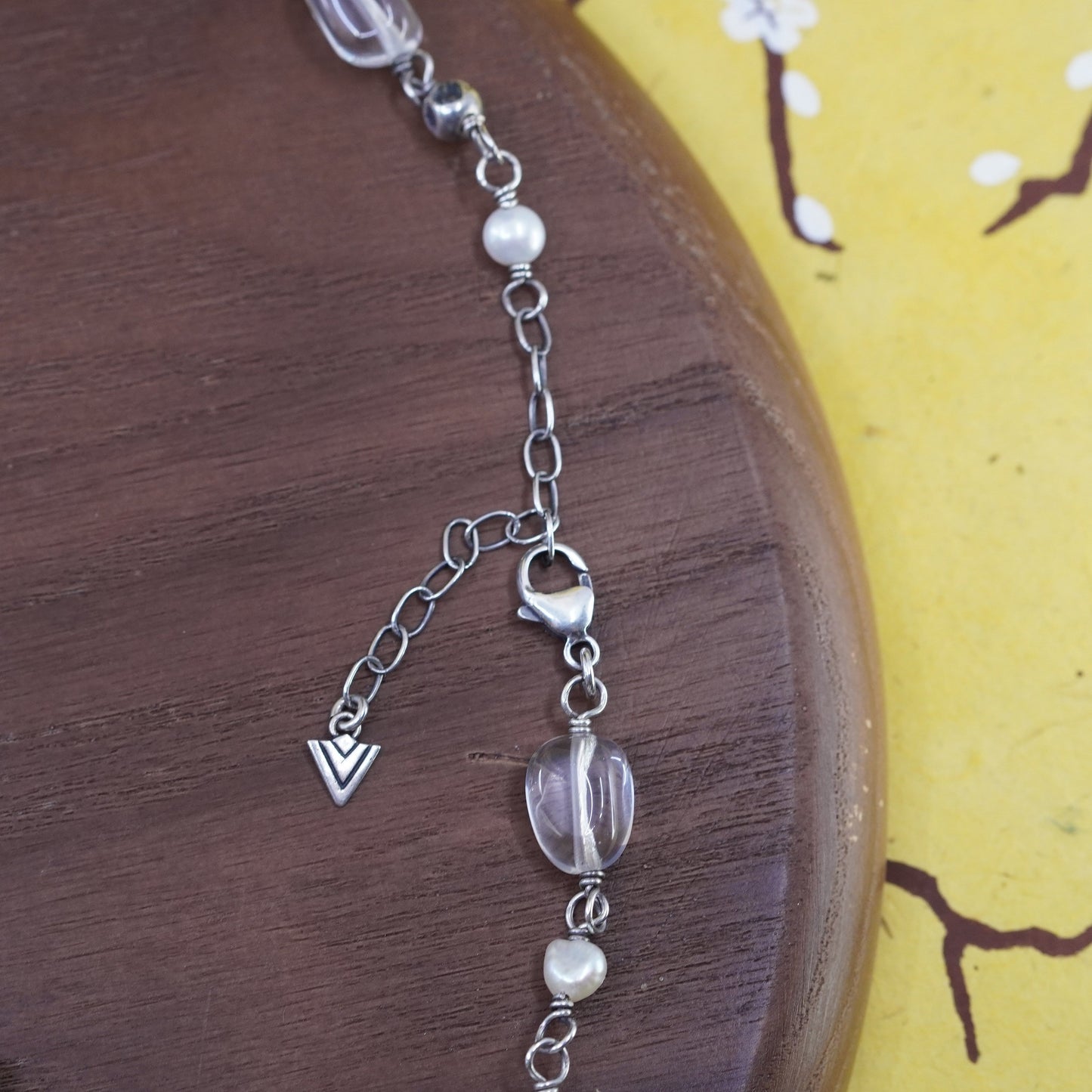 16+2” Silpada N1602 Freshwater Pearl, Crystal Quartz & Sterling 925 Silver Bead