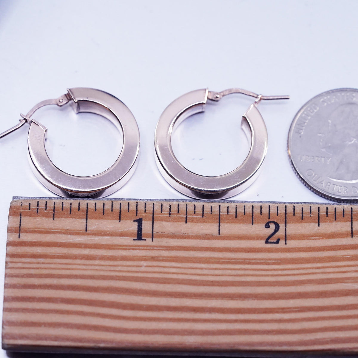 0.75", VTG Italian Dyadema vermeil gold Sterling Silver hoops. 925 Earrings