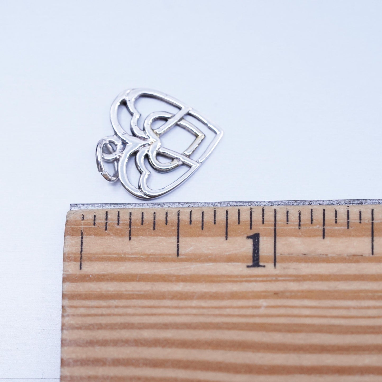 Vintage sterling 925 silver handmade Irish Celtic knot heart pendant