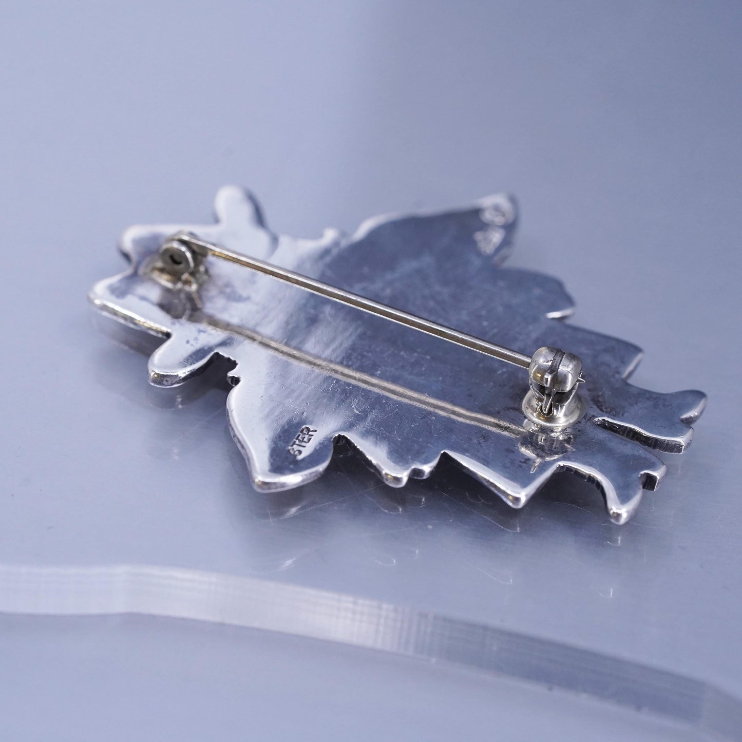 Vintage Sterling 925 silver handmade angel brooch