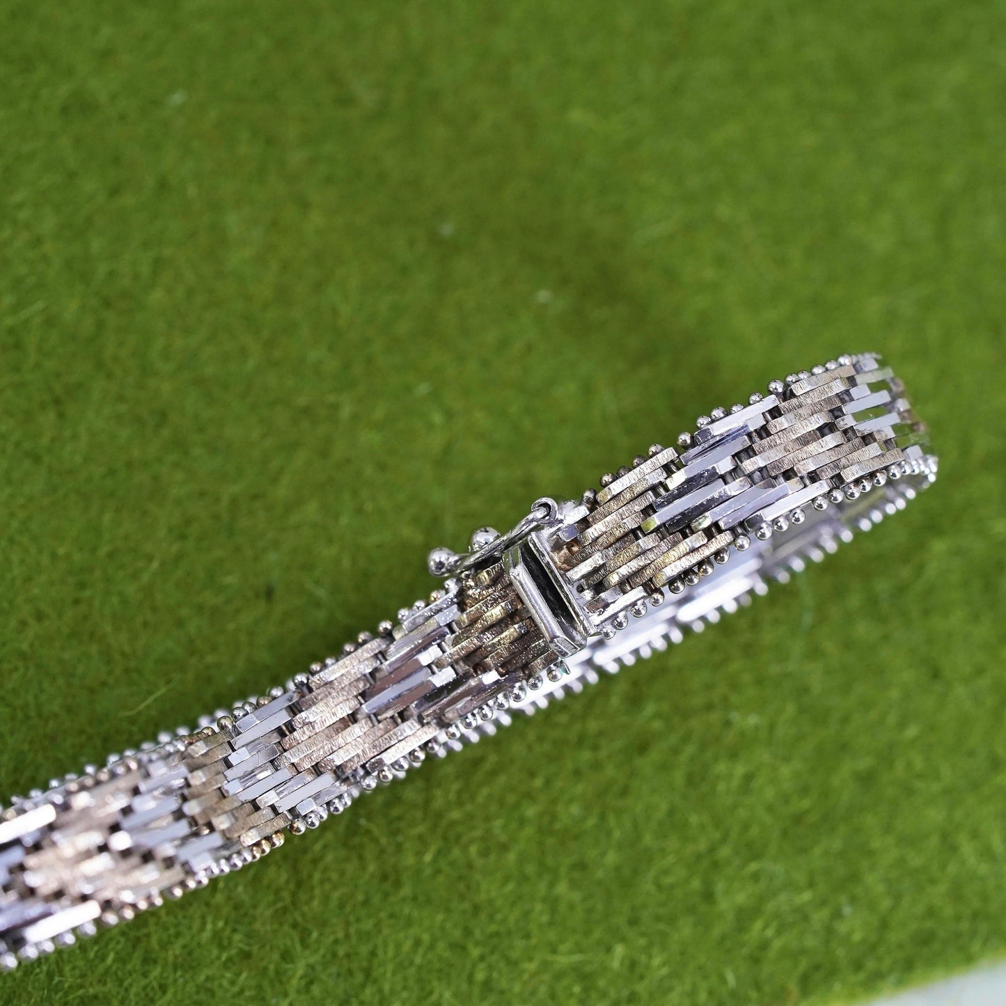 6.75”, 8mm, Vintage sterling silver handmade bracelet, 925 silver Riccio chain