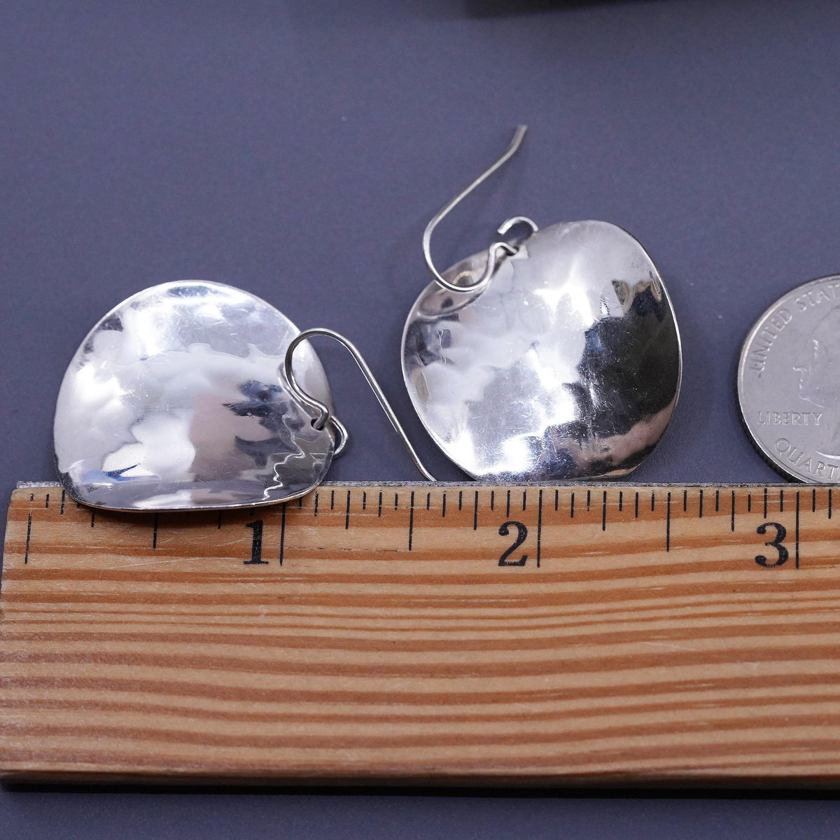 Vintage Dominique Dinouart Domingo DDD 925 Sterling Silver Disc Dangle Earrings