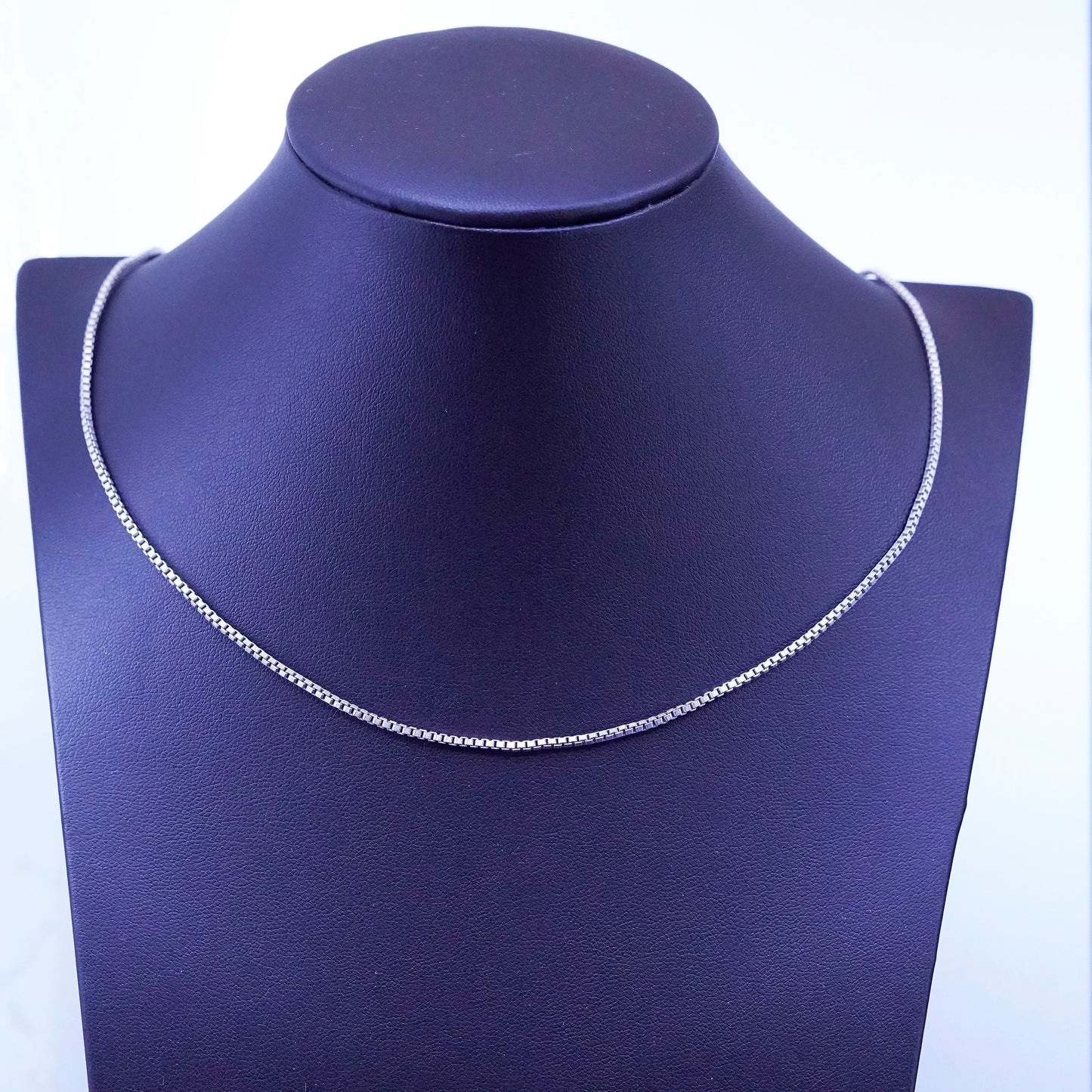 24”, 1mm, vintage Sterling silver handmade necklace, 925 box chain
