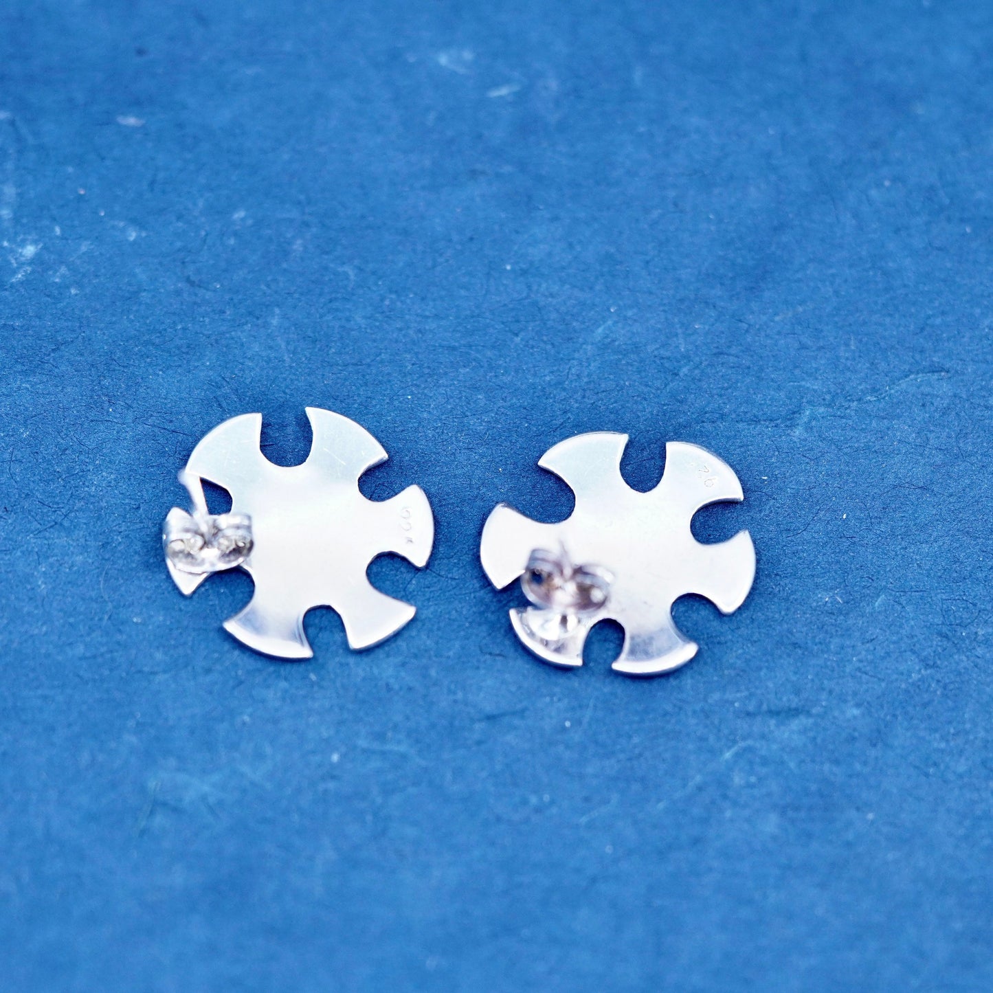 vintage Sterling 925 silver handmade studs earrings
