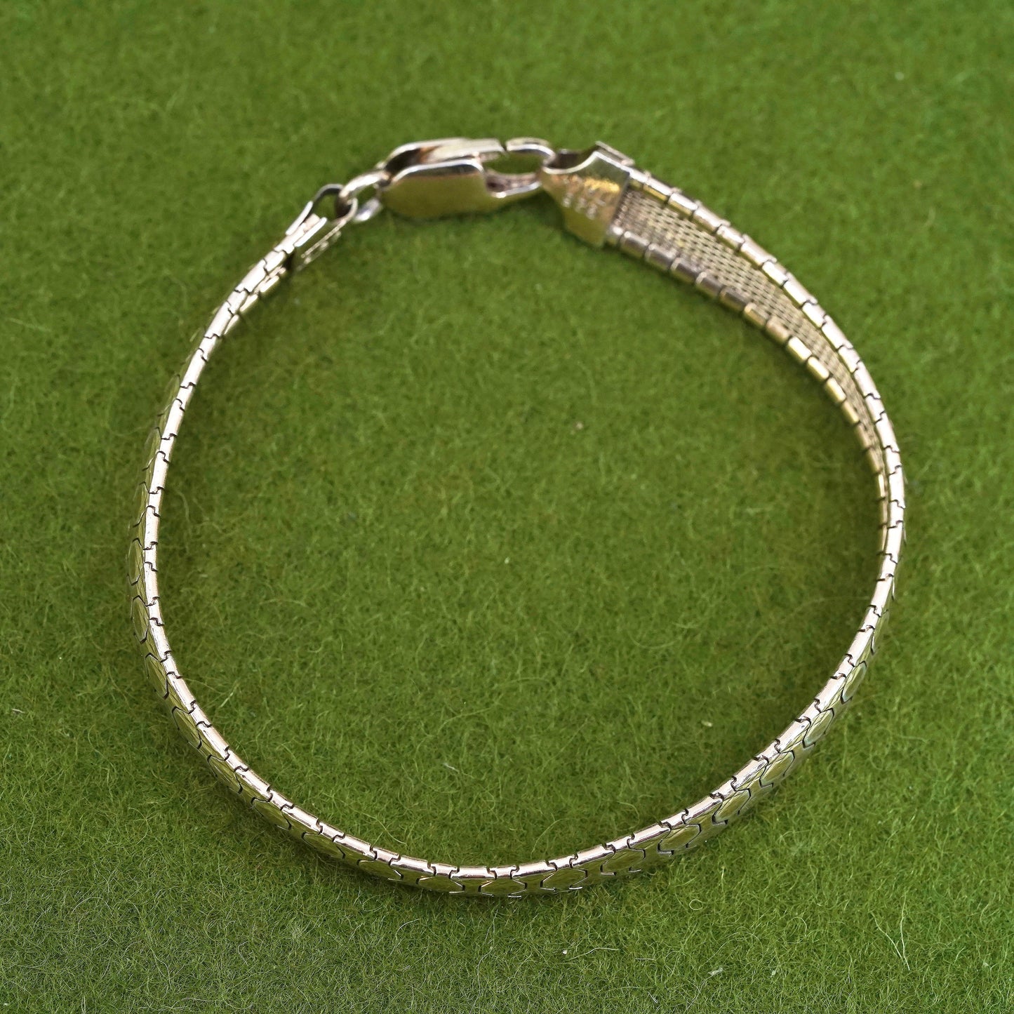7.25", VTG vermeil gold over Sterling silver omega bracelet, Italy 925 chain
