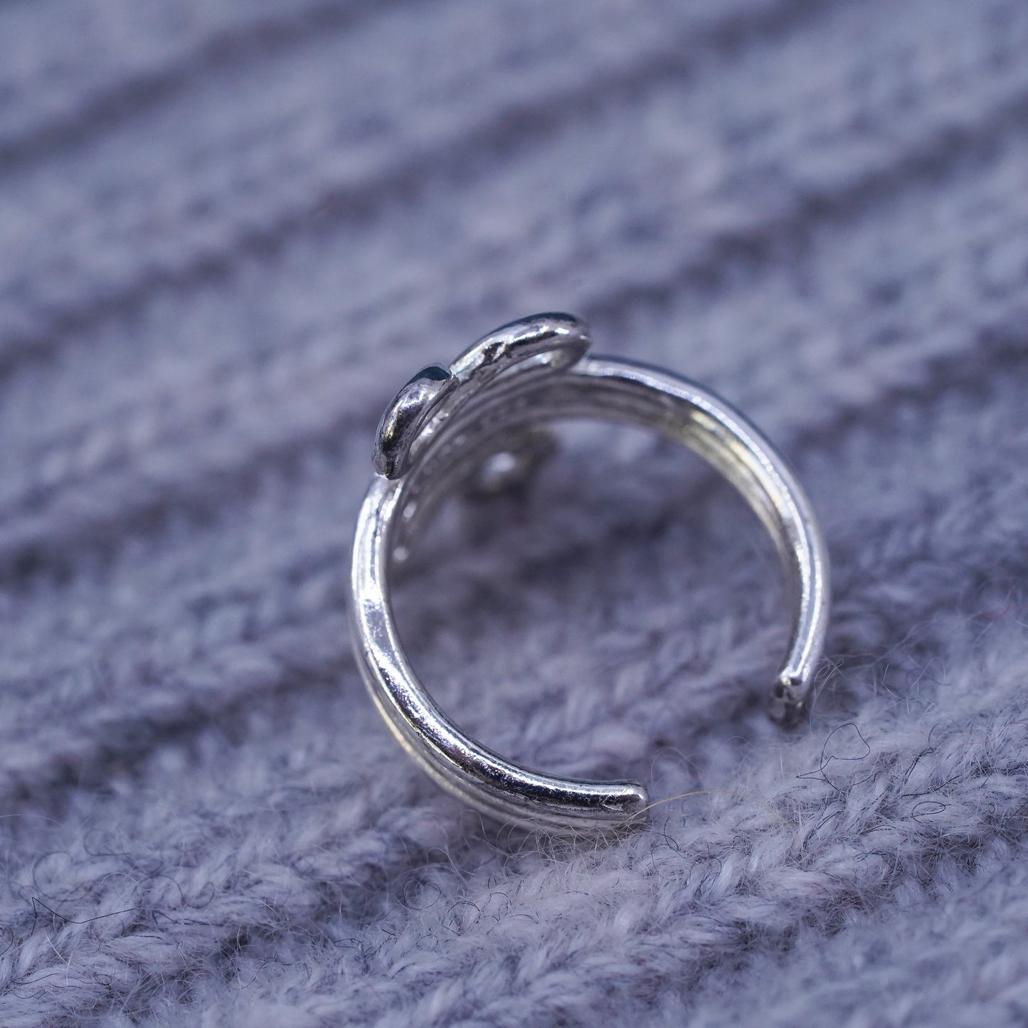 Size 1.5, vintage Sterling silver handmade ring, 925 wired band