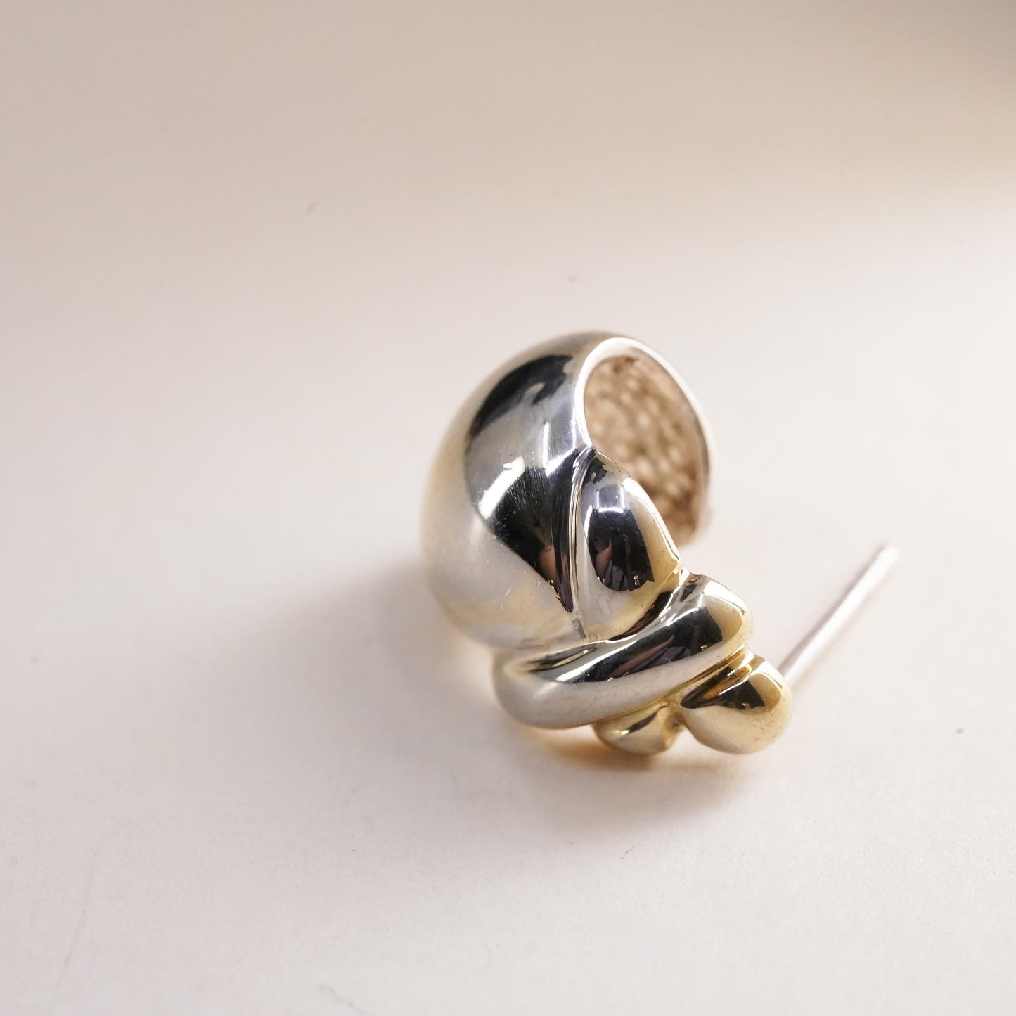 Vintage handmade single earring. Sterling 925 silver stud