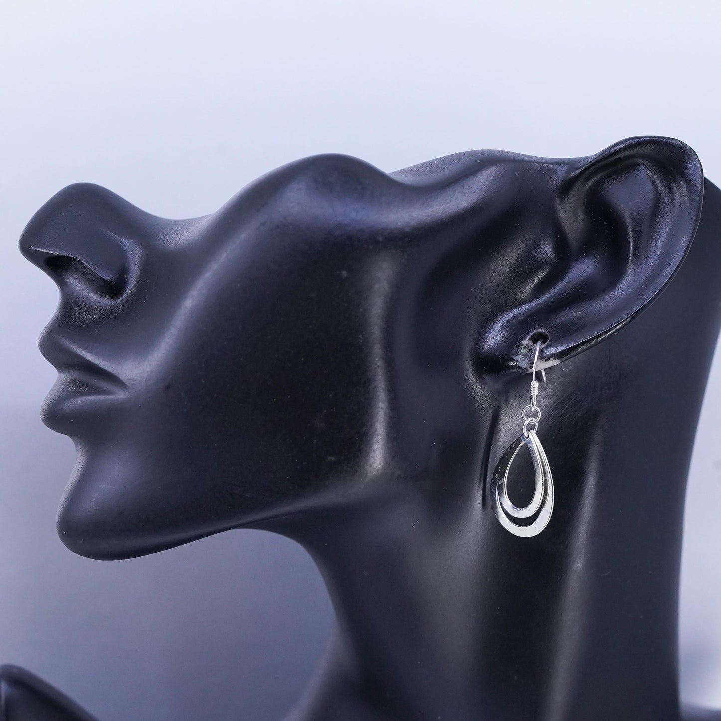Vintage Sterling 925 silver handmade teardrop earrings