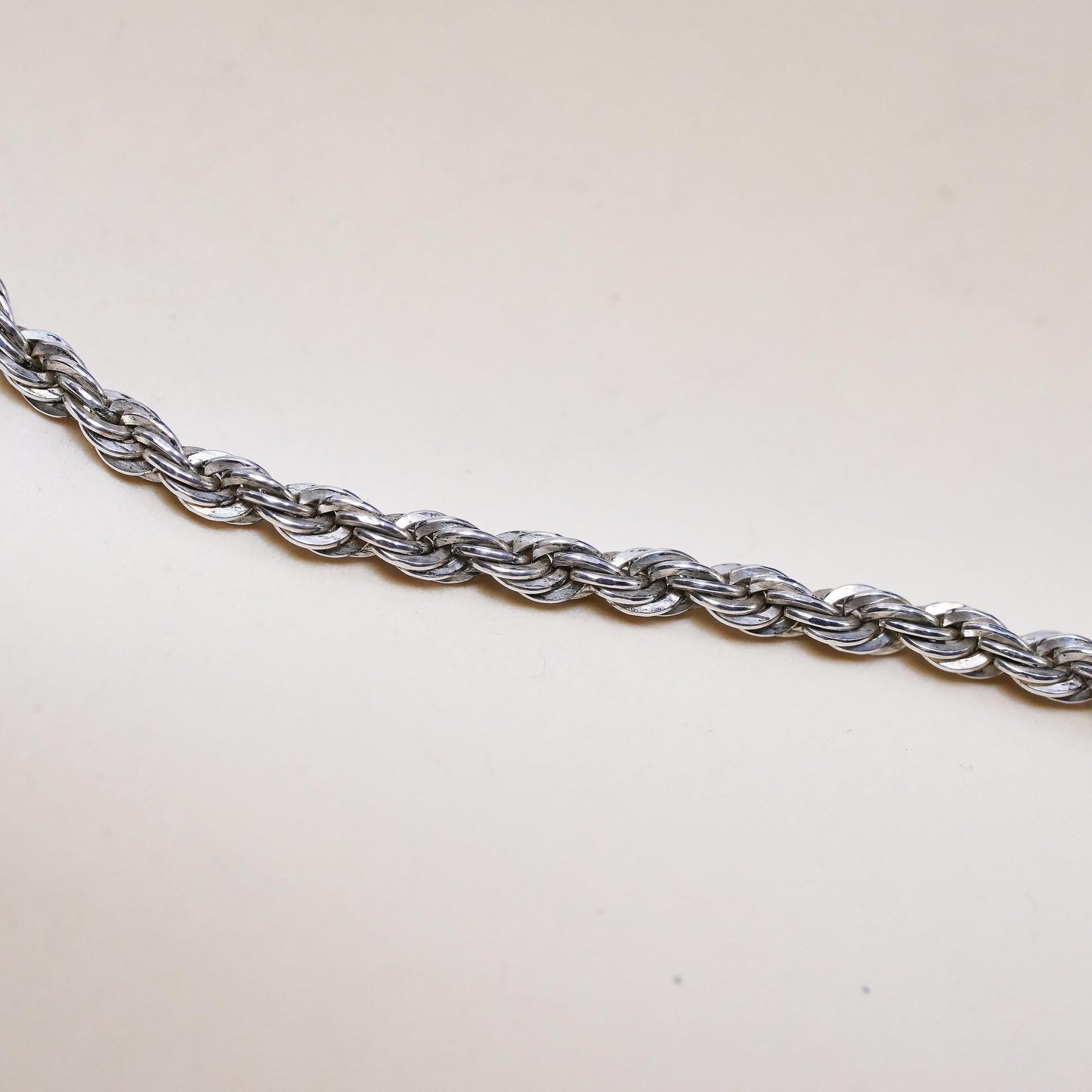 24",, VTG Danecraft USA Sterling silver necklace, 925 Diamond cut rope chain