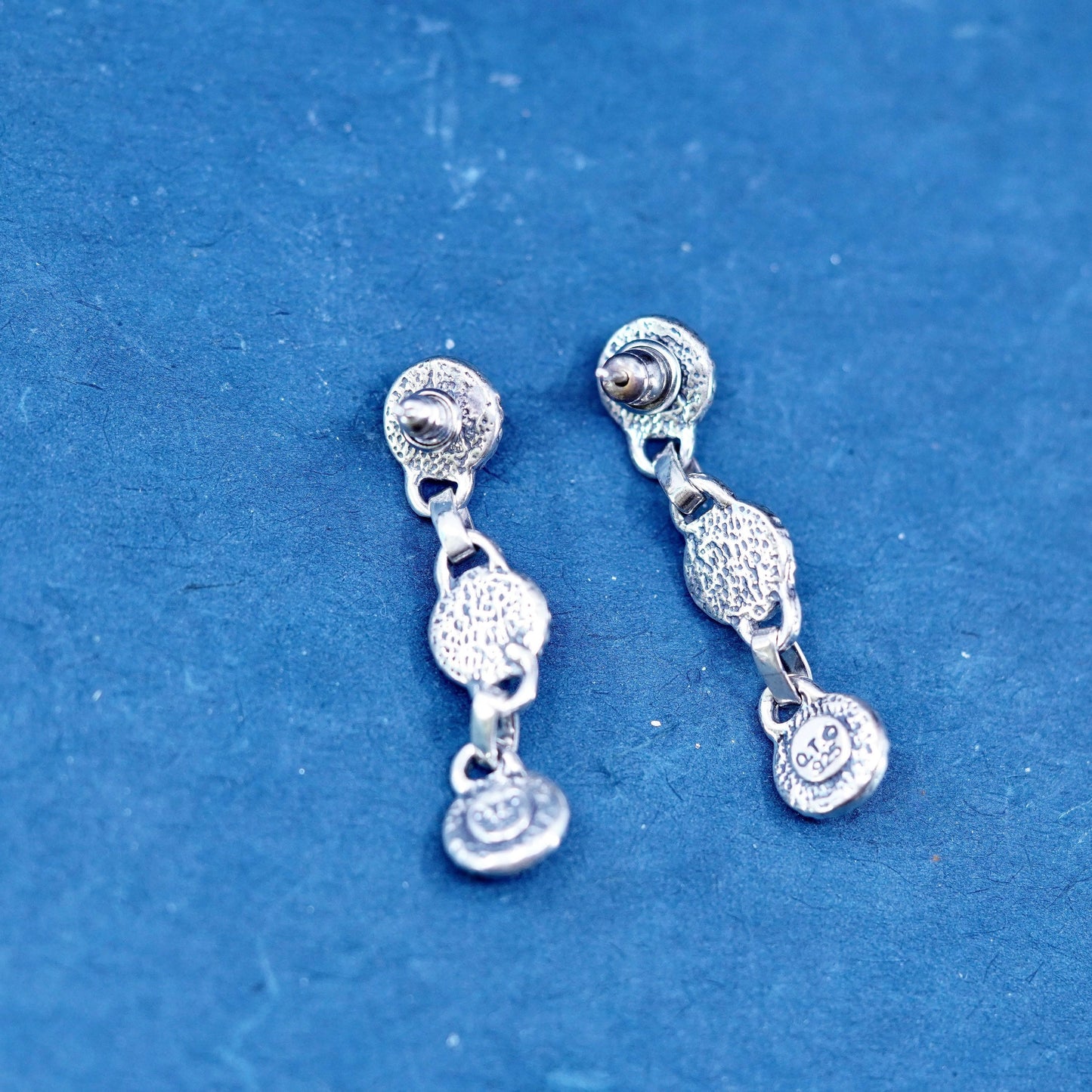 QT Quoc Turquoise Inc Sterling 925 silver earrings with turquoise moonstone