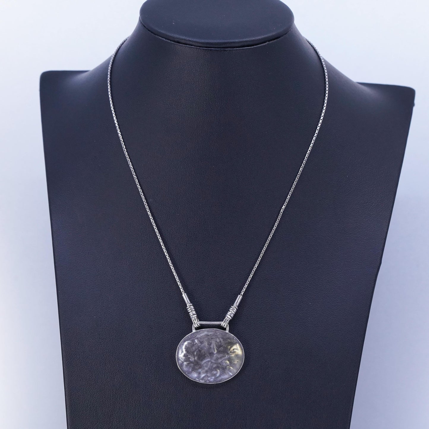 16”, Israel Shablool Didae sterling silver 925 necklace snake chain tag pendant