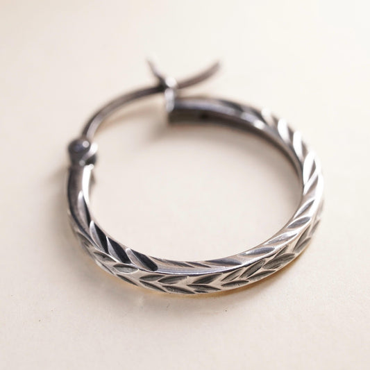 0.75", Vintage sterling 925 silver loop single earring, fashion primitive hoop