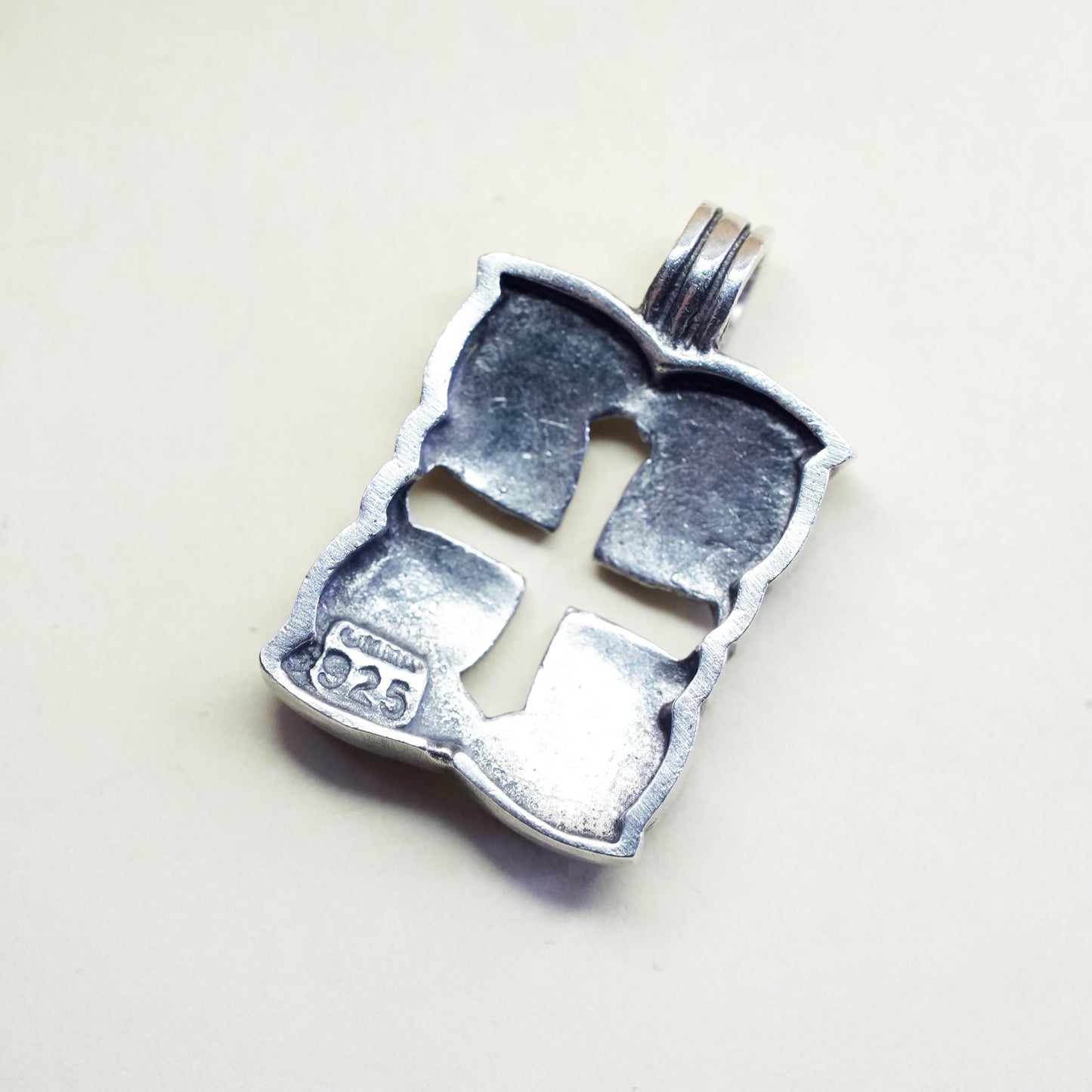 vintage sterling silver handmade pendant, 925 silver Irish Celtic knot charm