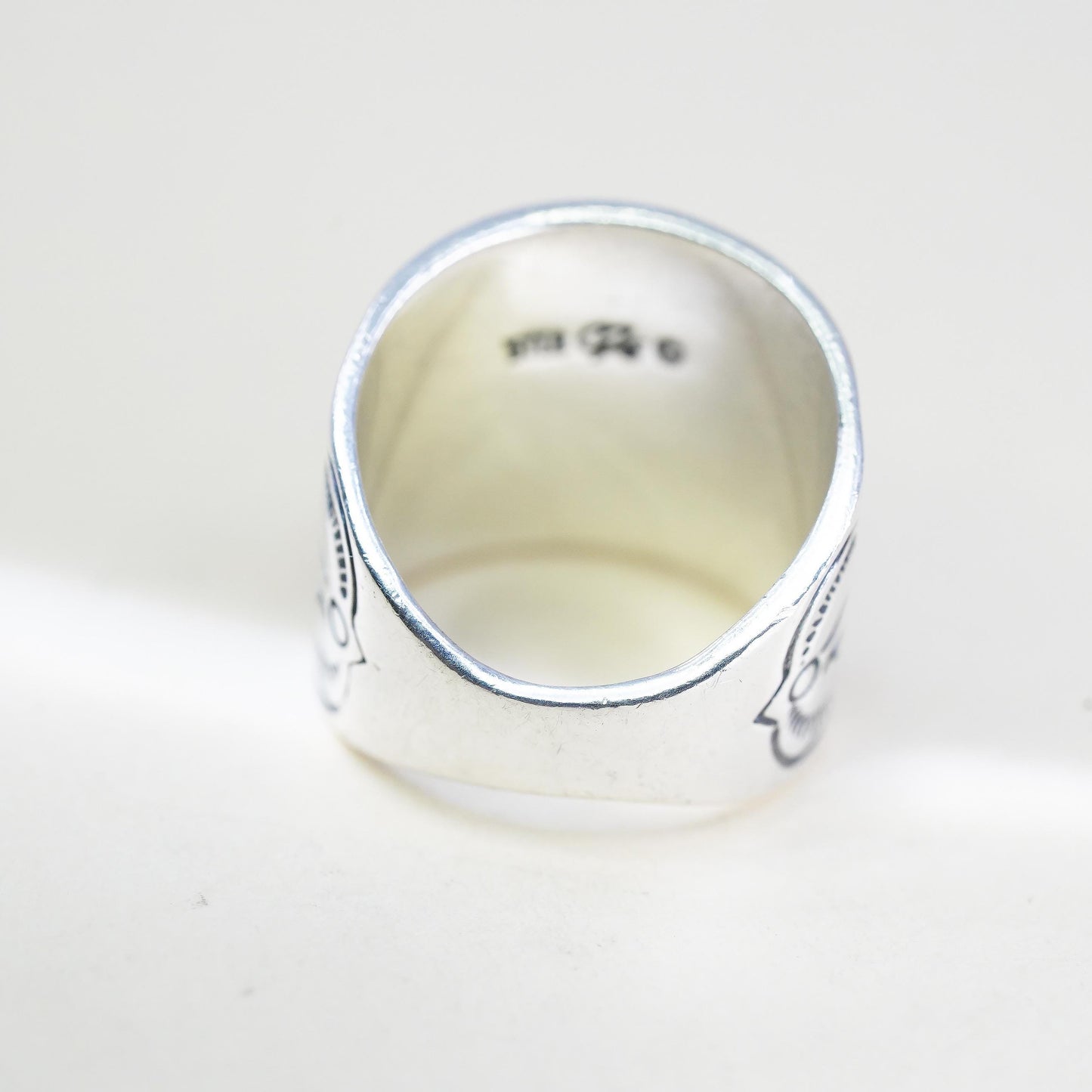 Size 8, Native American Carolyn Pollack Relios band, 925 sterling silver ring