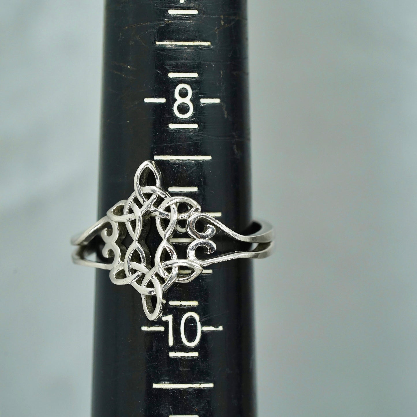 Size 9, vintage Sterling 925 silver handmade filigree ring