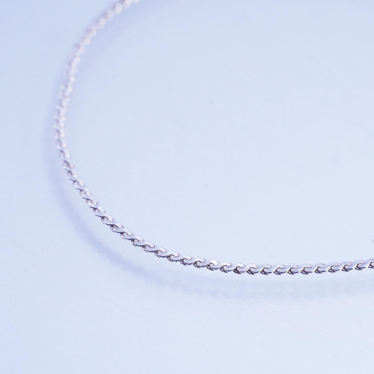 7.25" 1mm, Vintage Italian Sterling 925 silver bracelet, S link chain