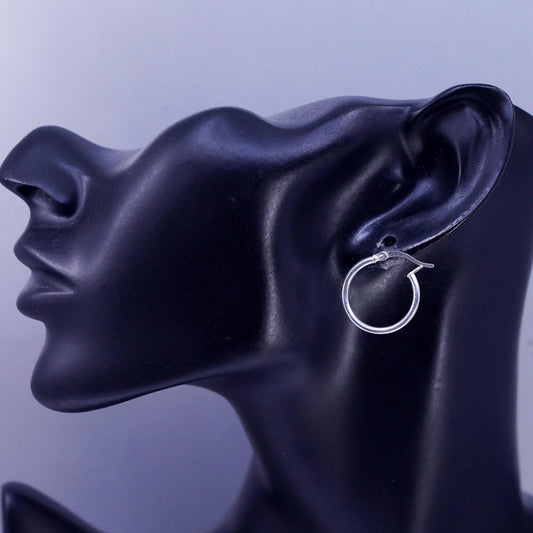 0.75", vintage Sterling silver handmade earrings, 925 hoops