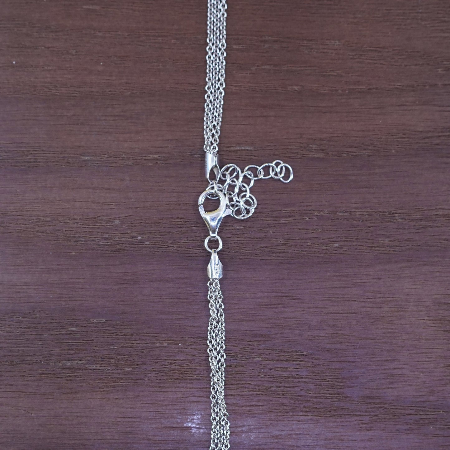 20+1.5”, Italy Sterling silver handmade necklace, triple strands circle chains