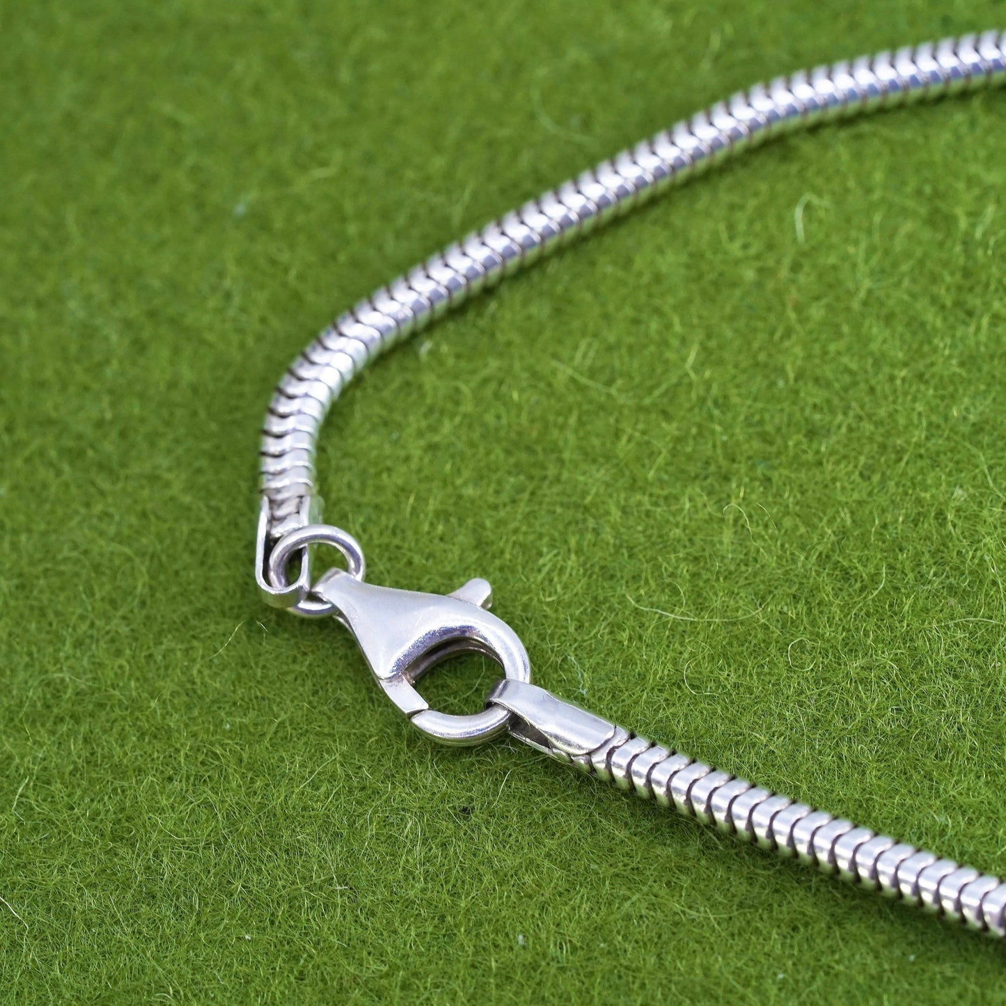 8.75”, 3mm, vintage Italy Sterling 925 silver bracelet, bold snake chain
