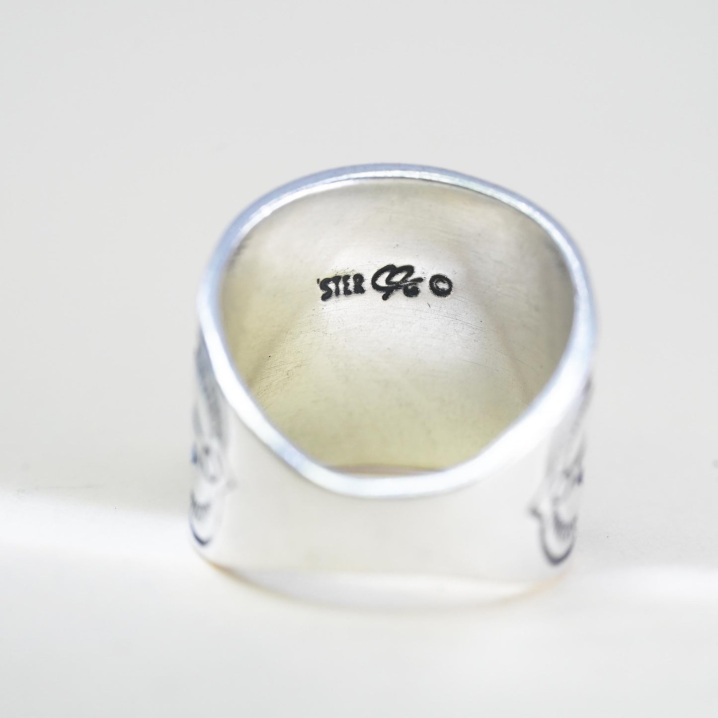 Size 8, Native American Carolyn Pollack Relios band, 925 sterling silver ring