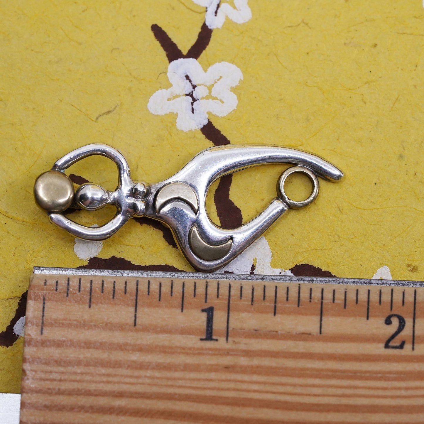 Vintage two tone sterling 925 silver handmade fertility goddess