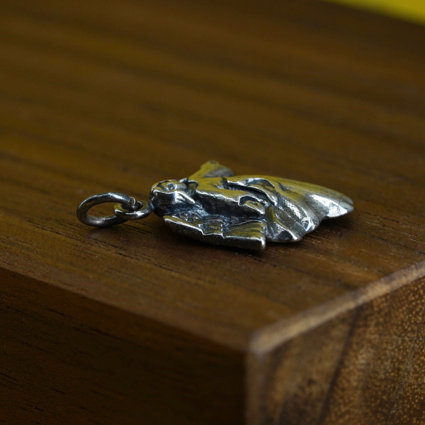 Vintage Sterling silver handmade pendant, solid 925 angel silver ankle charm