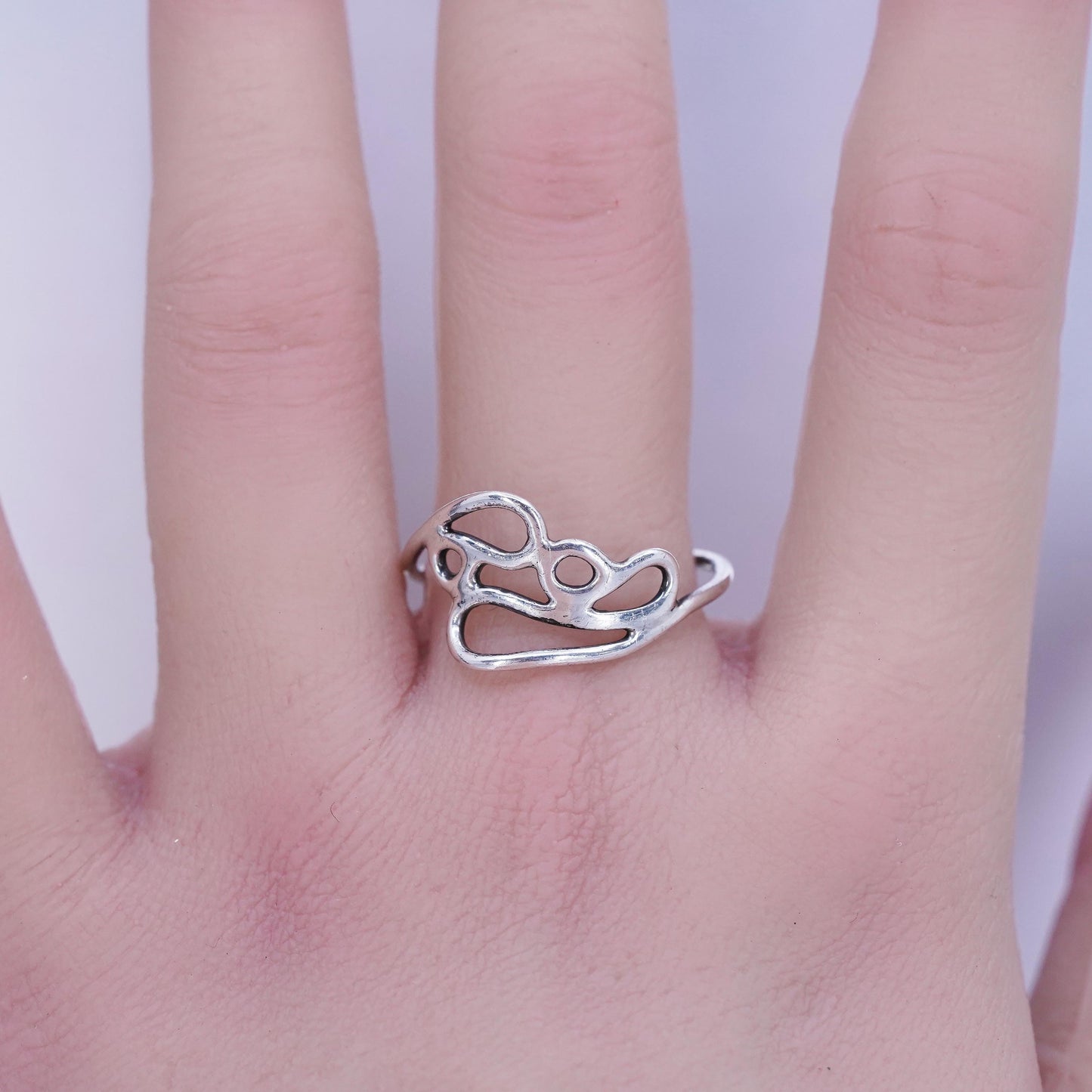 Size 10, vintage Sterling 925 silver handmade ring, wired band