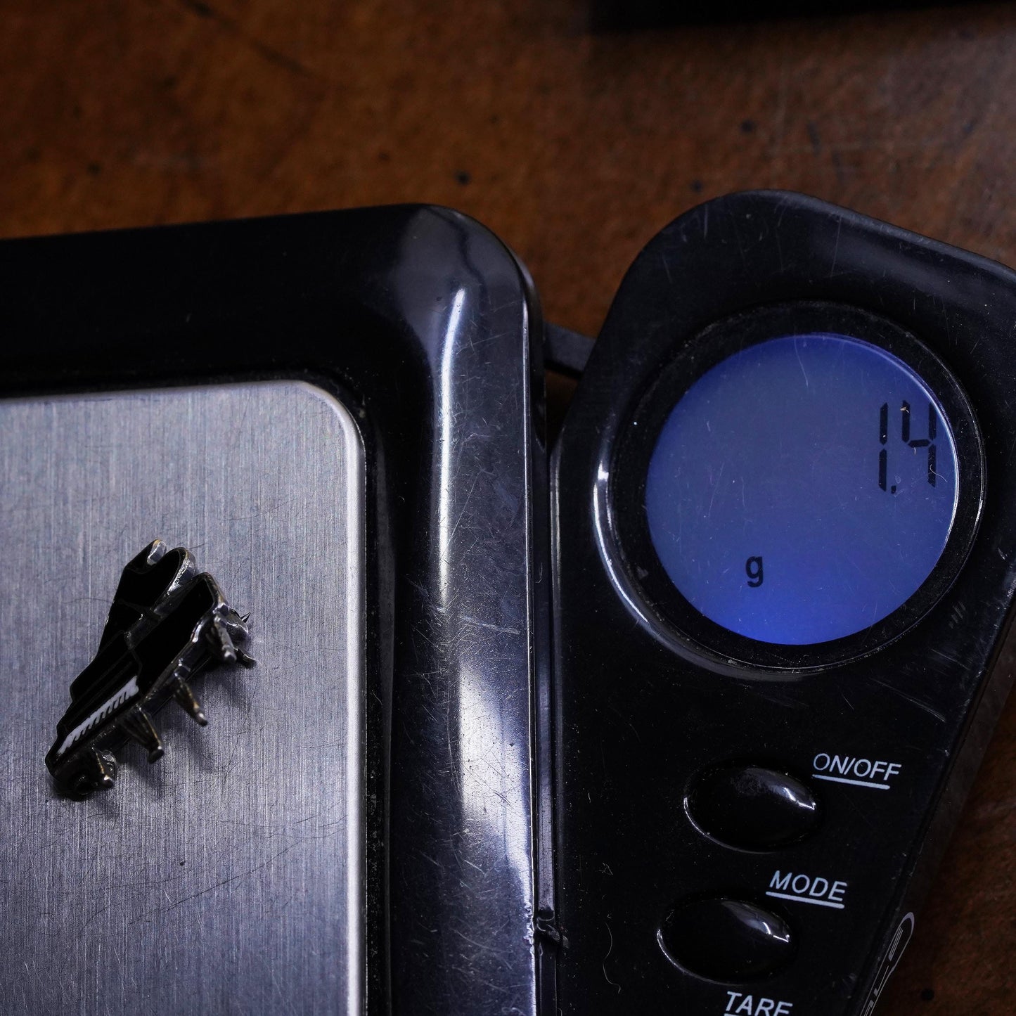 Vintage antique southwestern handmade sterling silver black enamel piano brooch