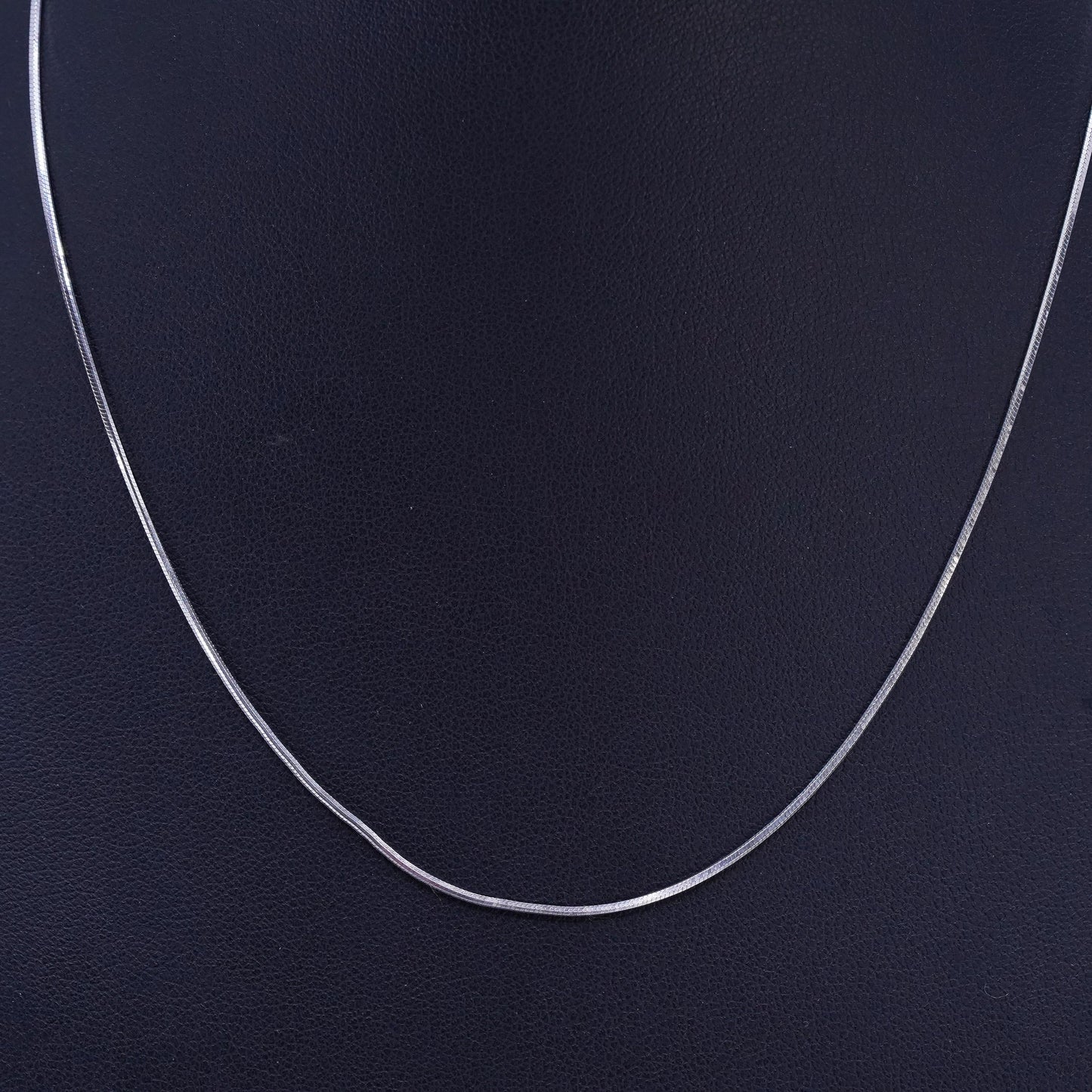 16” 1mm, vintage Sterling 925 silver square snake chain necklace