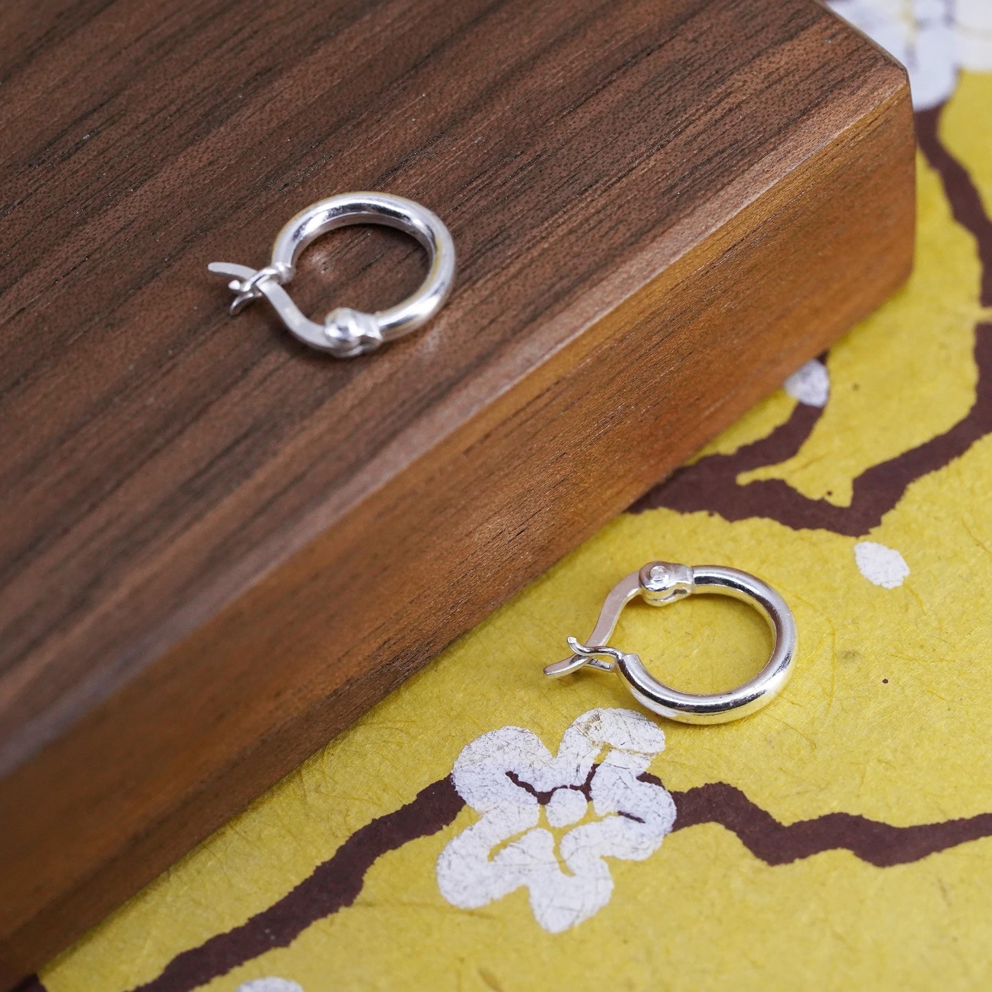 0.5”, Vintage Sterling 925 silver handmade earrings, 925 hoops