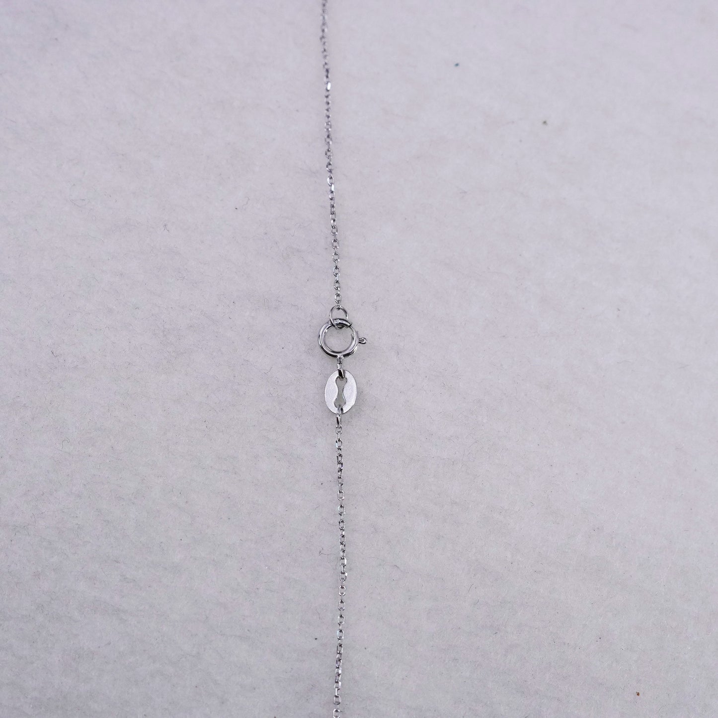 18”, Sterling 925 silver handmade circle pendant necklace w/ circle pendant Cz