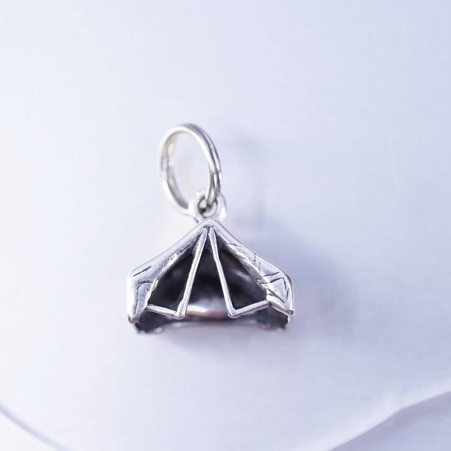 Vintage Sterling 925 silver camping tent charm pendant