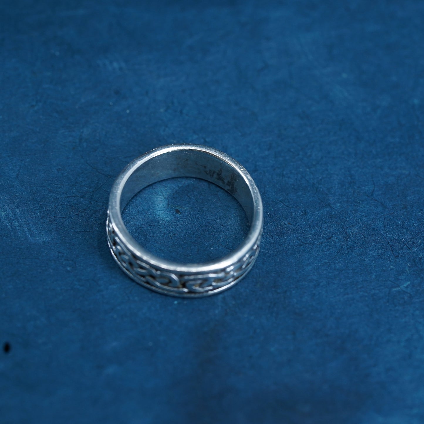 Size 8.5, southwestern Sterling silver handmade ring, woven twisted 925 band