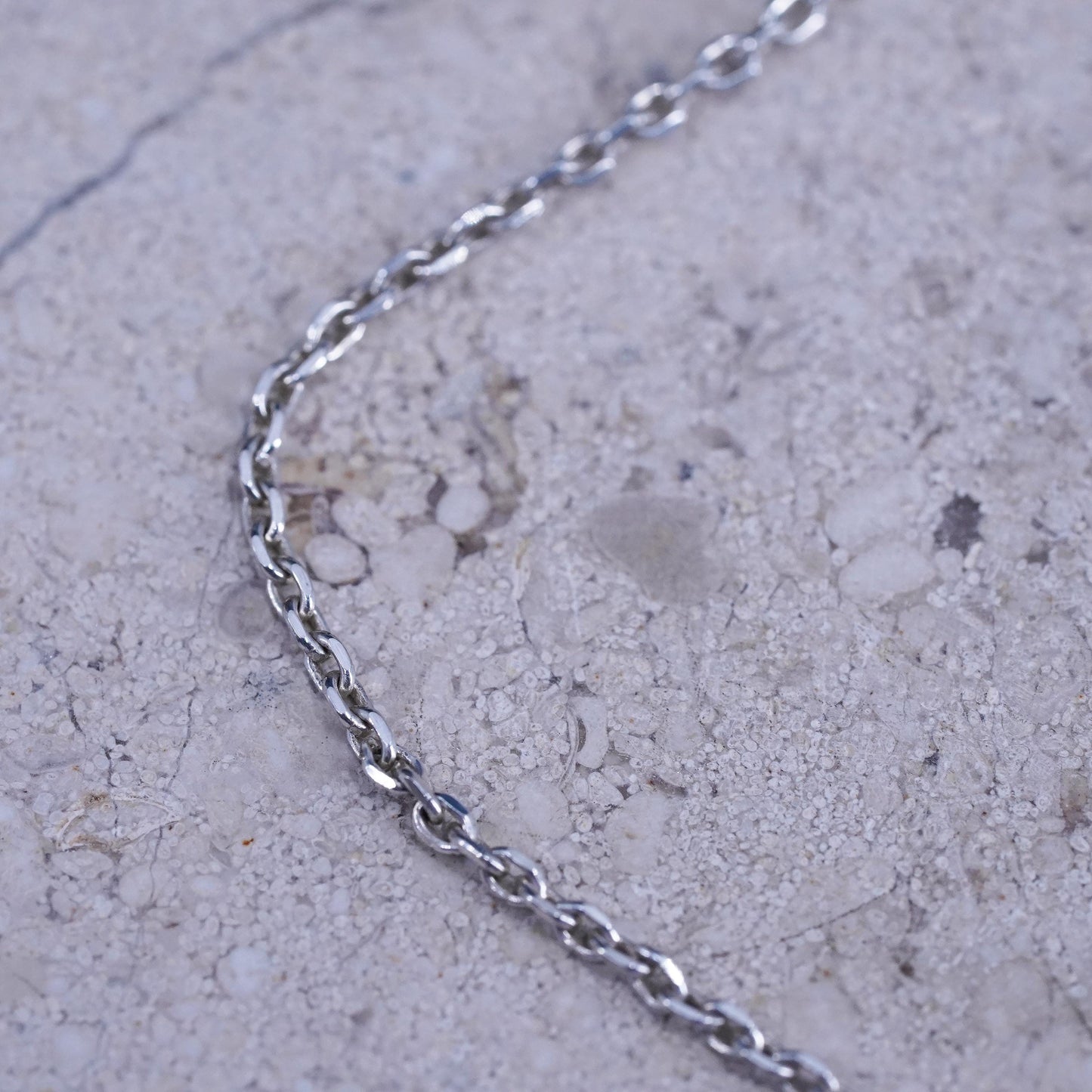 18”, 1mm, vintage Sterling silver handmade necklace, 925 circle chain