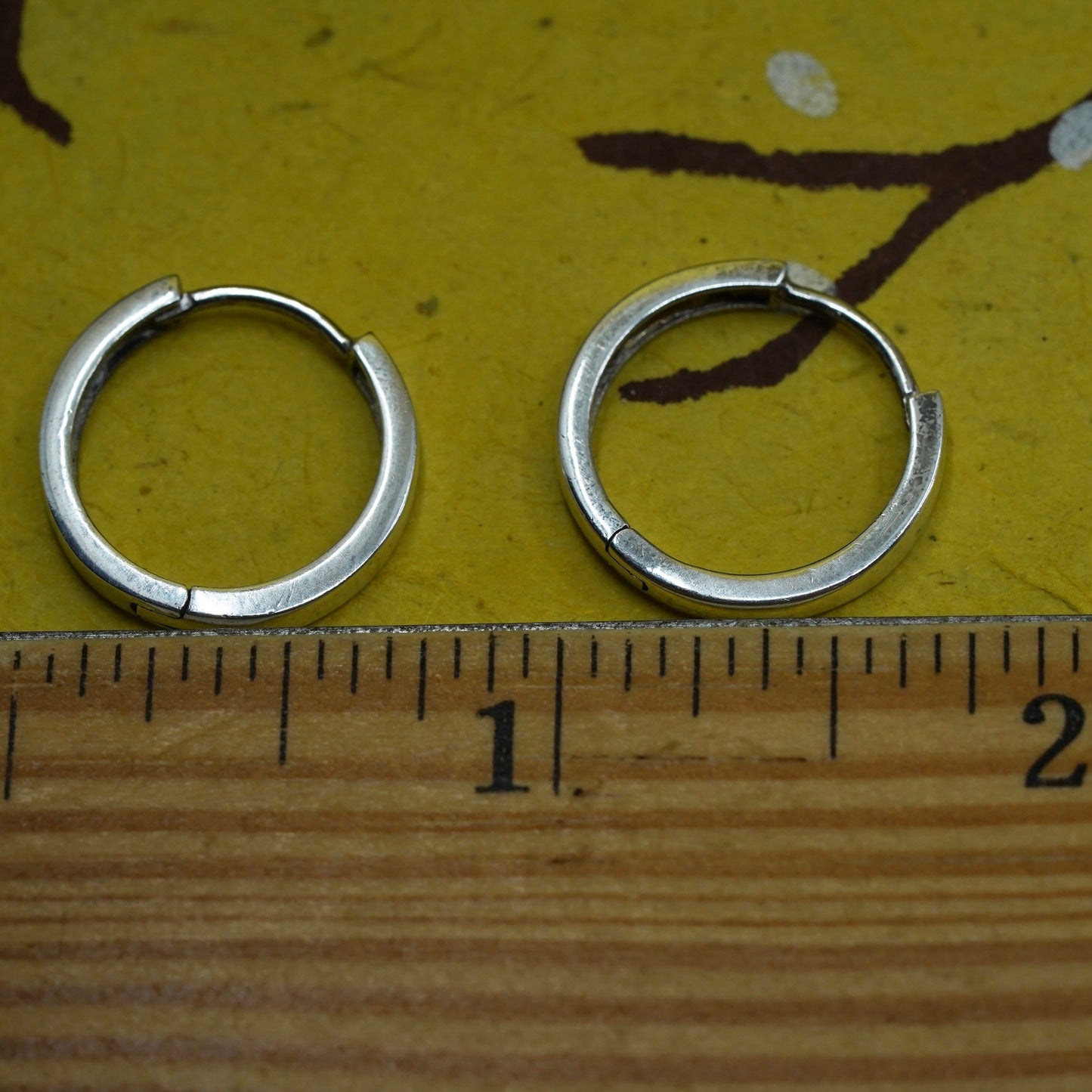 0.5”, Vintage Sterling 925 silver handmade earrings, 925 hoops