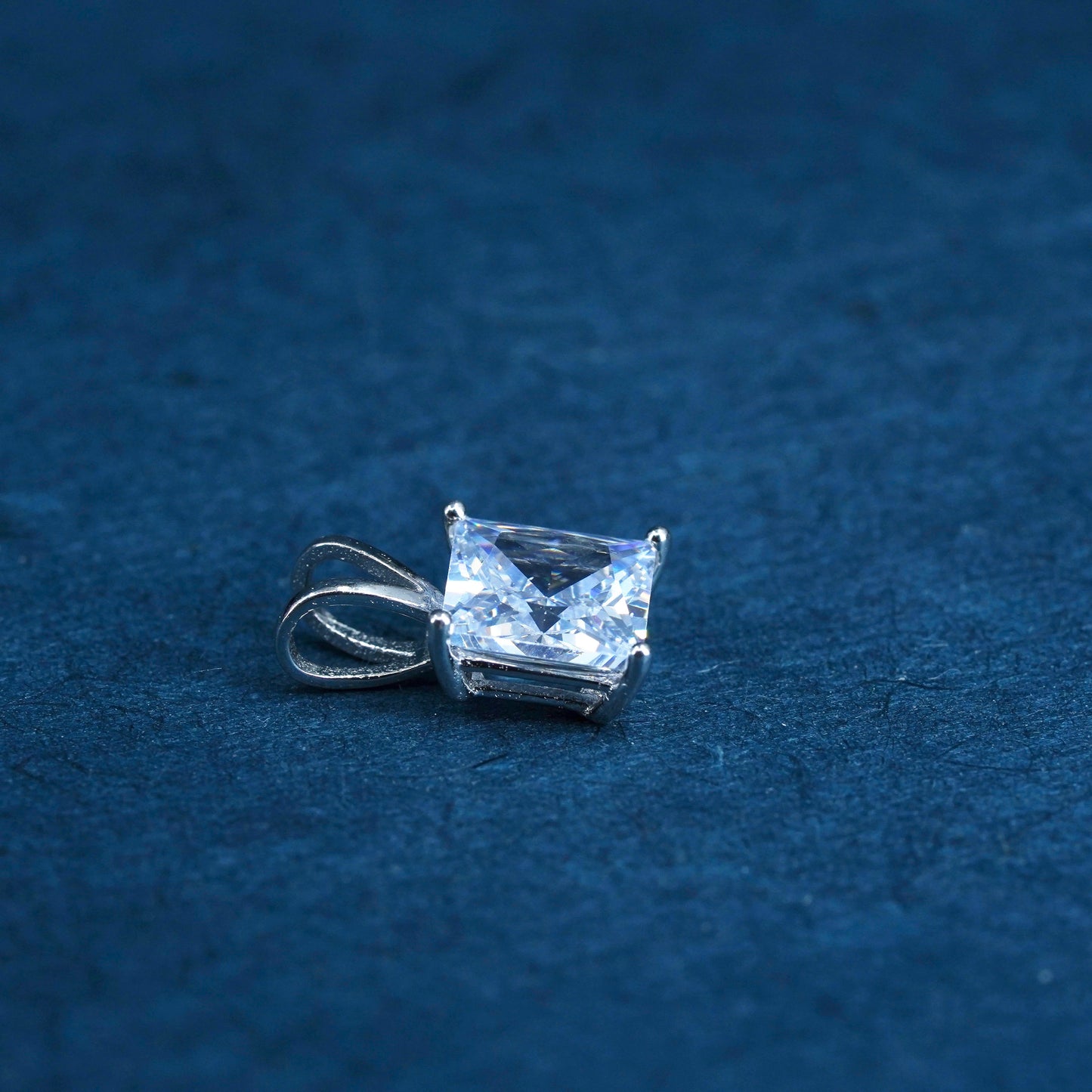 vintage Sterling silver handmade pendant, solid 925 silver with cz details