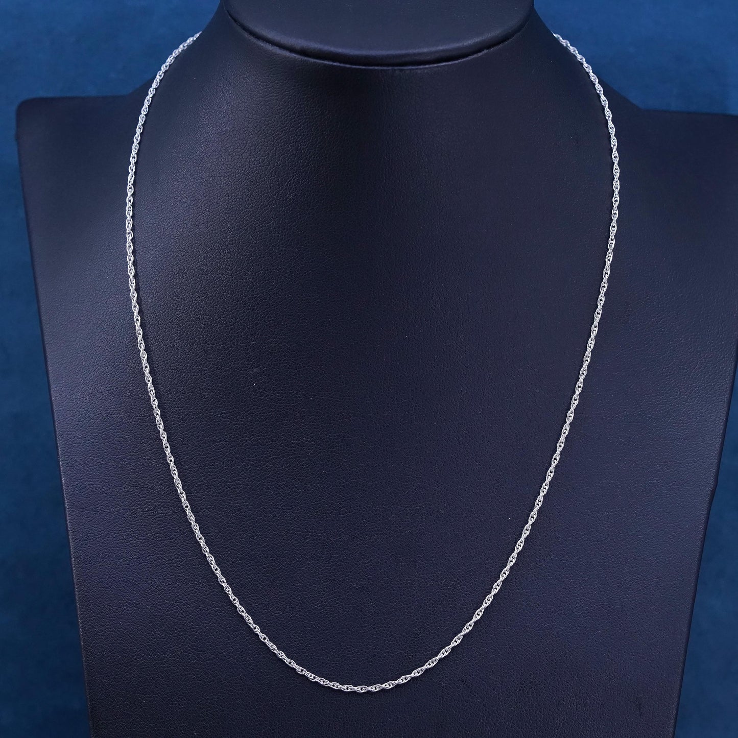 18”, 1.6mm, vintage Sterling silver handmade necklace, 925 rope chain