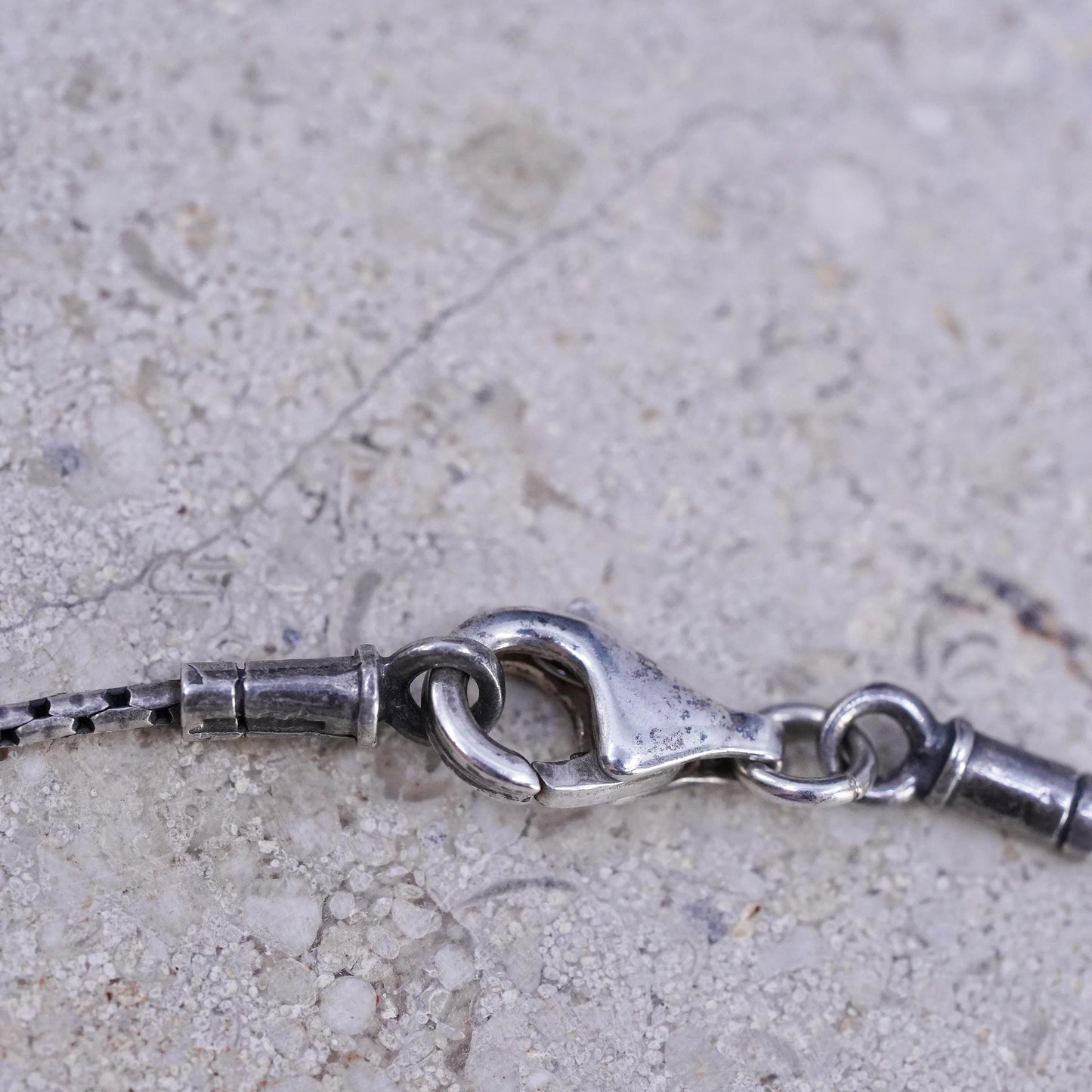 16" 1mm, vintage Sterling silver handmade necklace, 925 snake chain