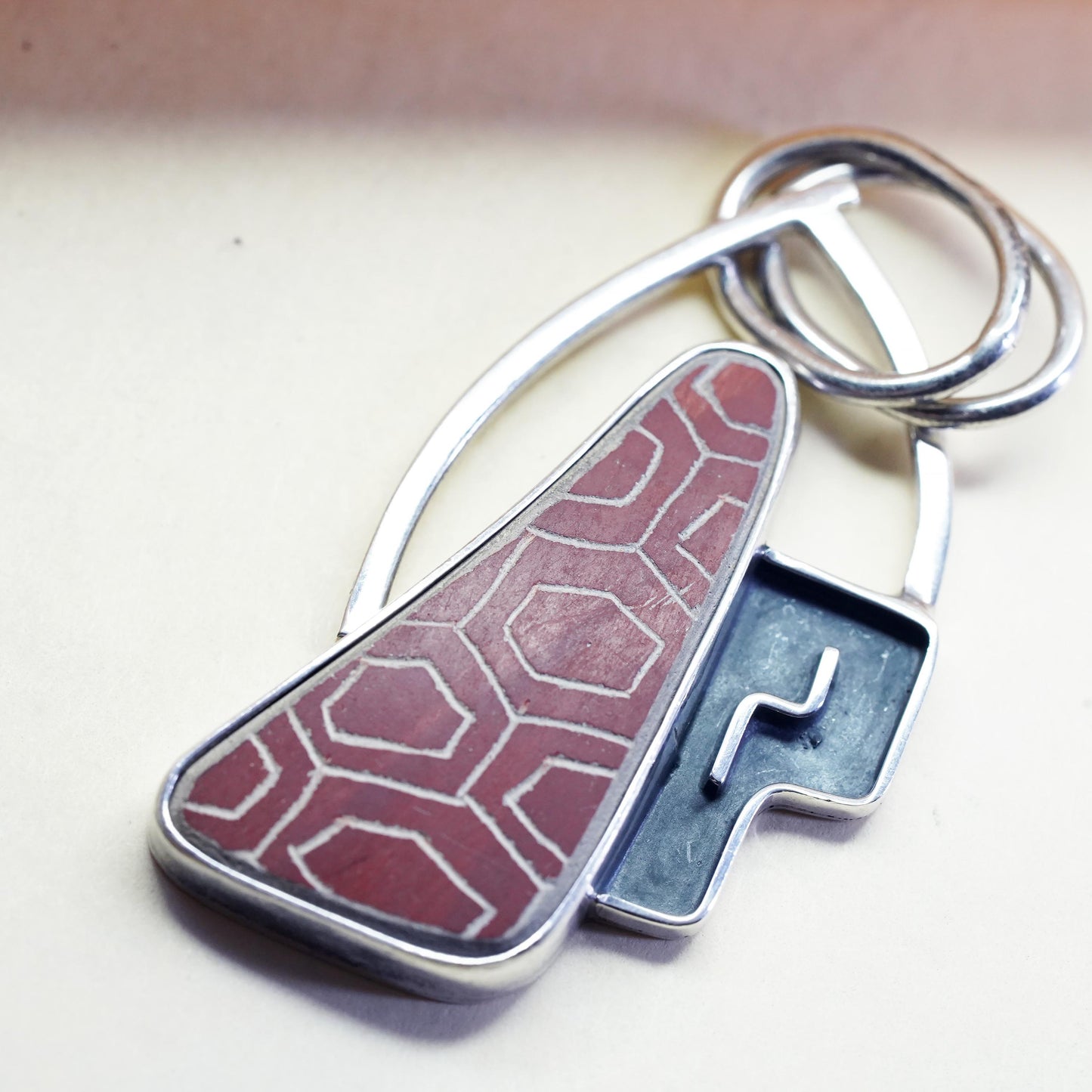 LAPIDARIO BARRERA 950 Sterling Silver Pottery Shard Abstract Pendant