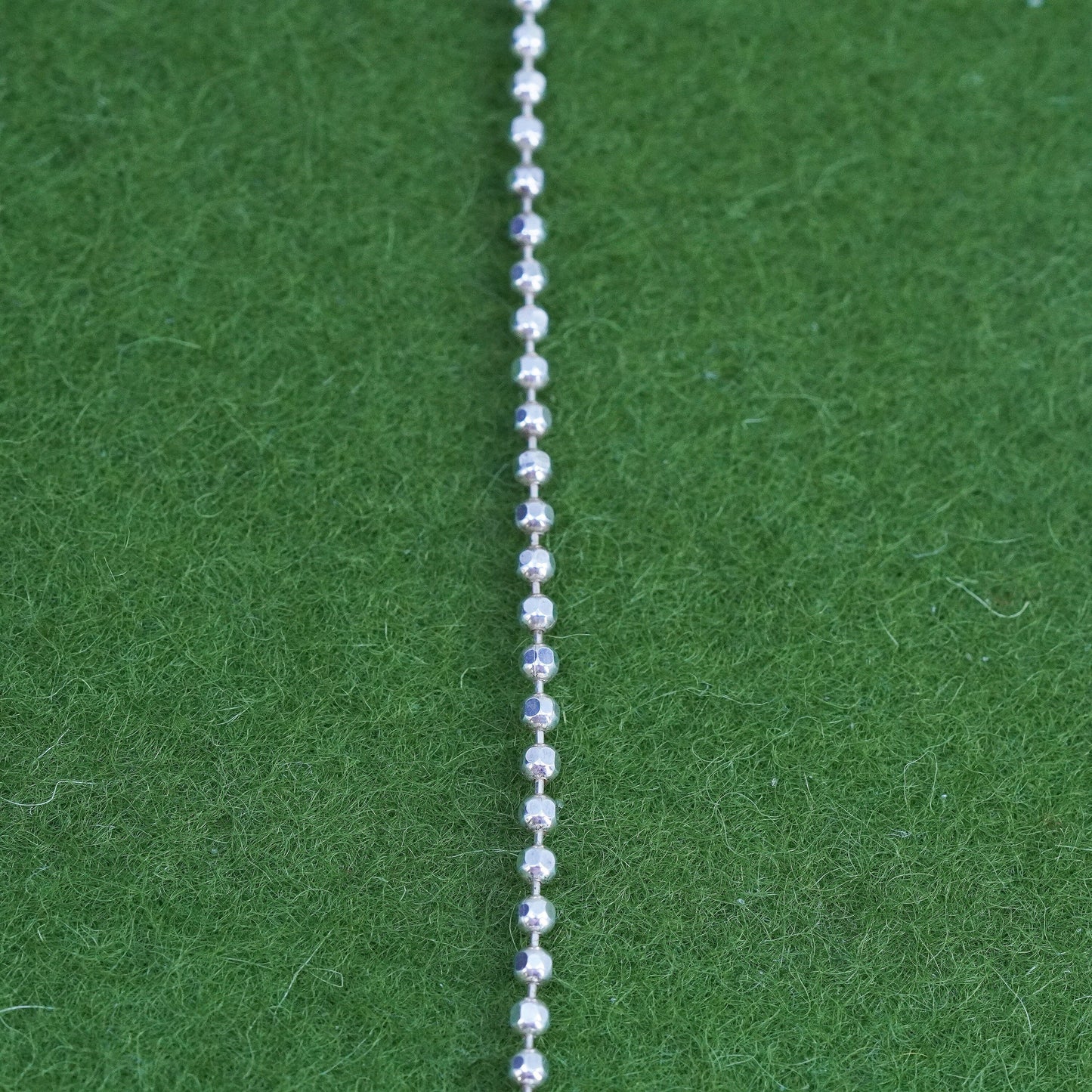 30", 1mm, Vintage sterling silver Italy 925 silver bead chain, necklace