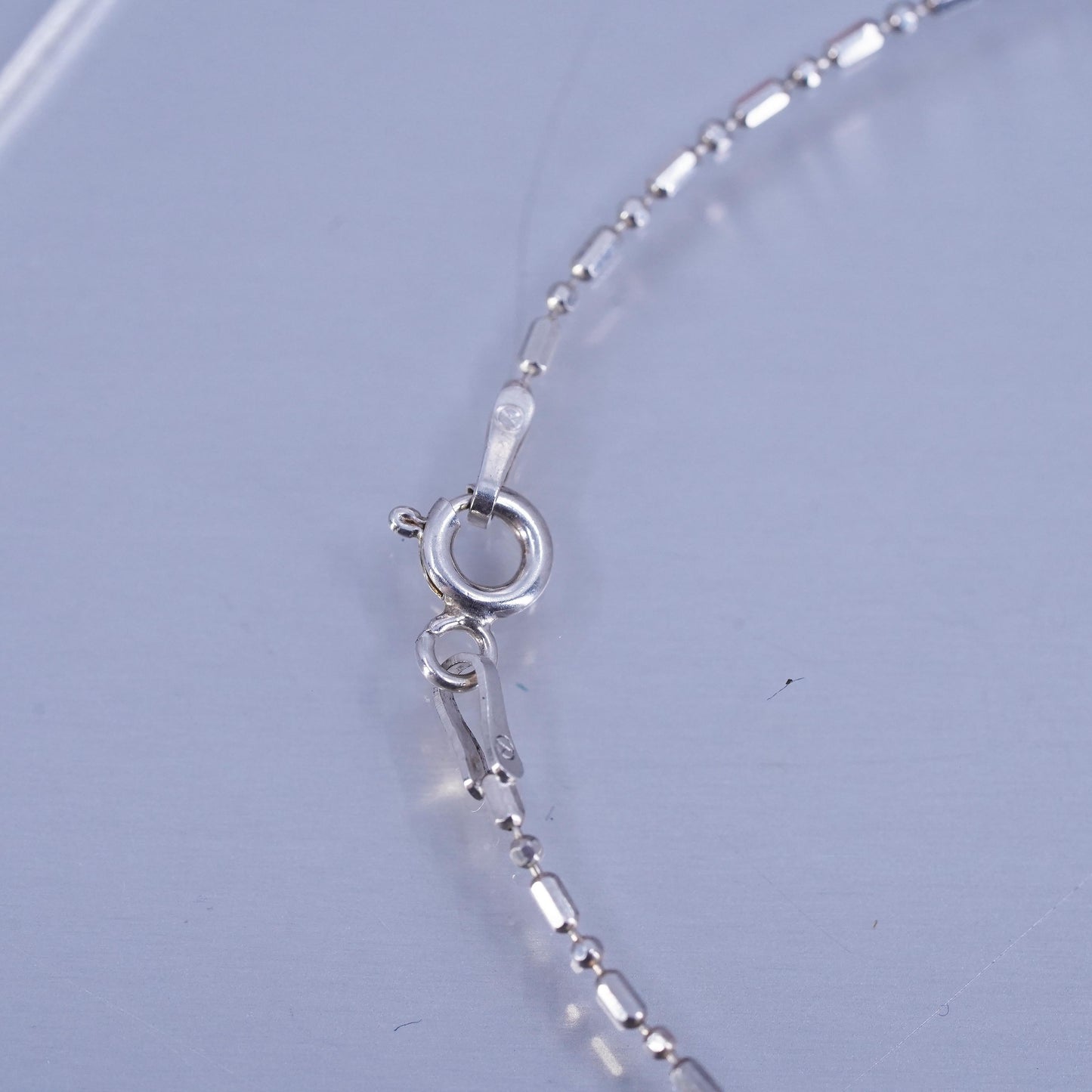 9”, VTG Italian Sterling 925 silver handmade bracelet, bar bead chain anklet