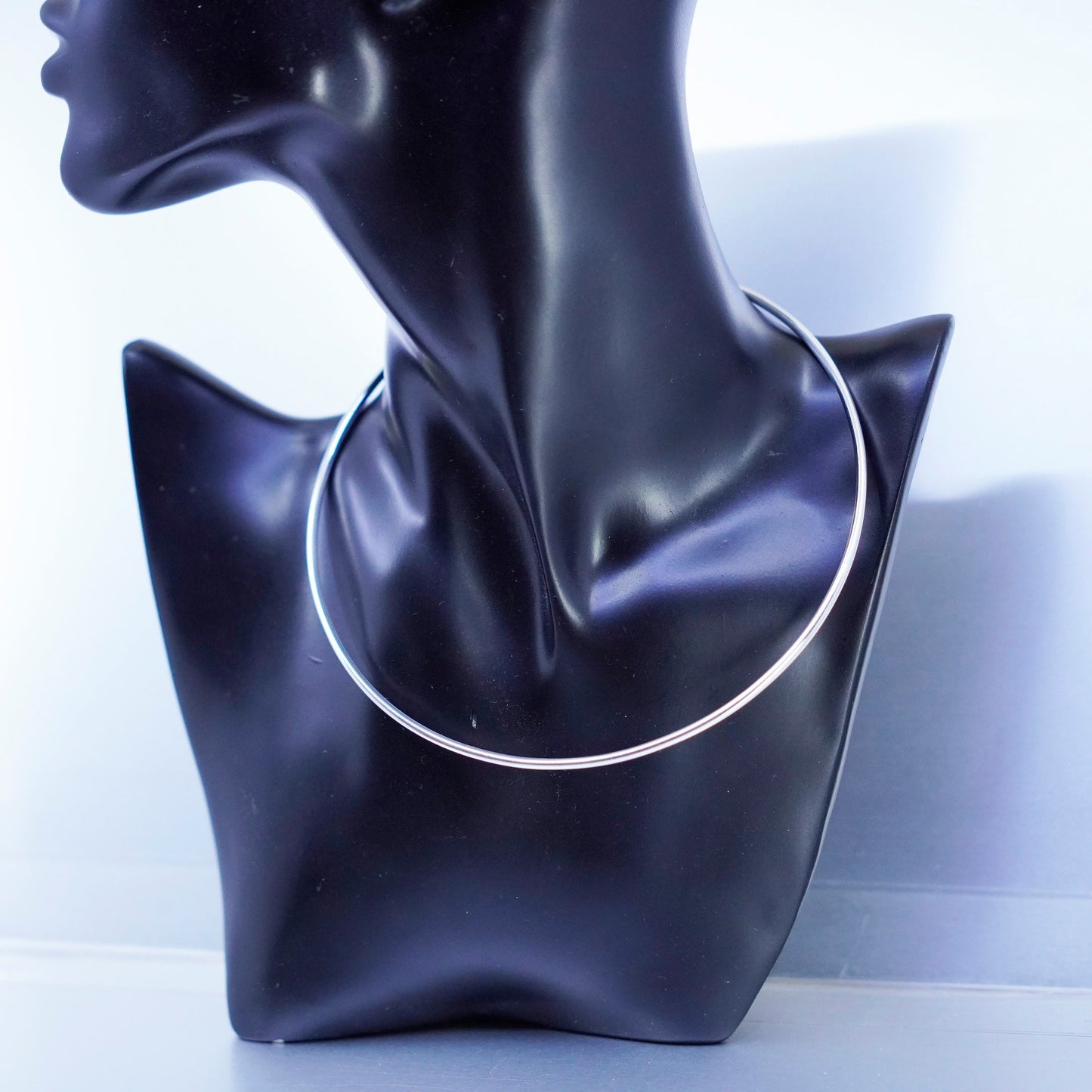 13”, vintage Sterling 925 silver handmade choker collar necklace