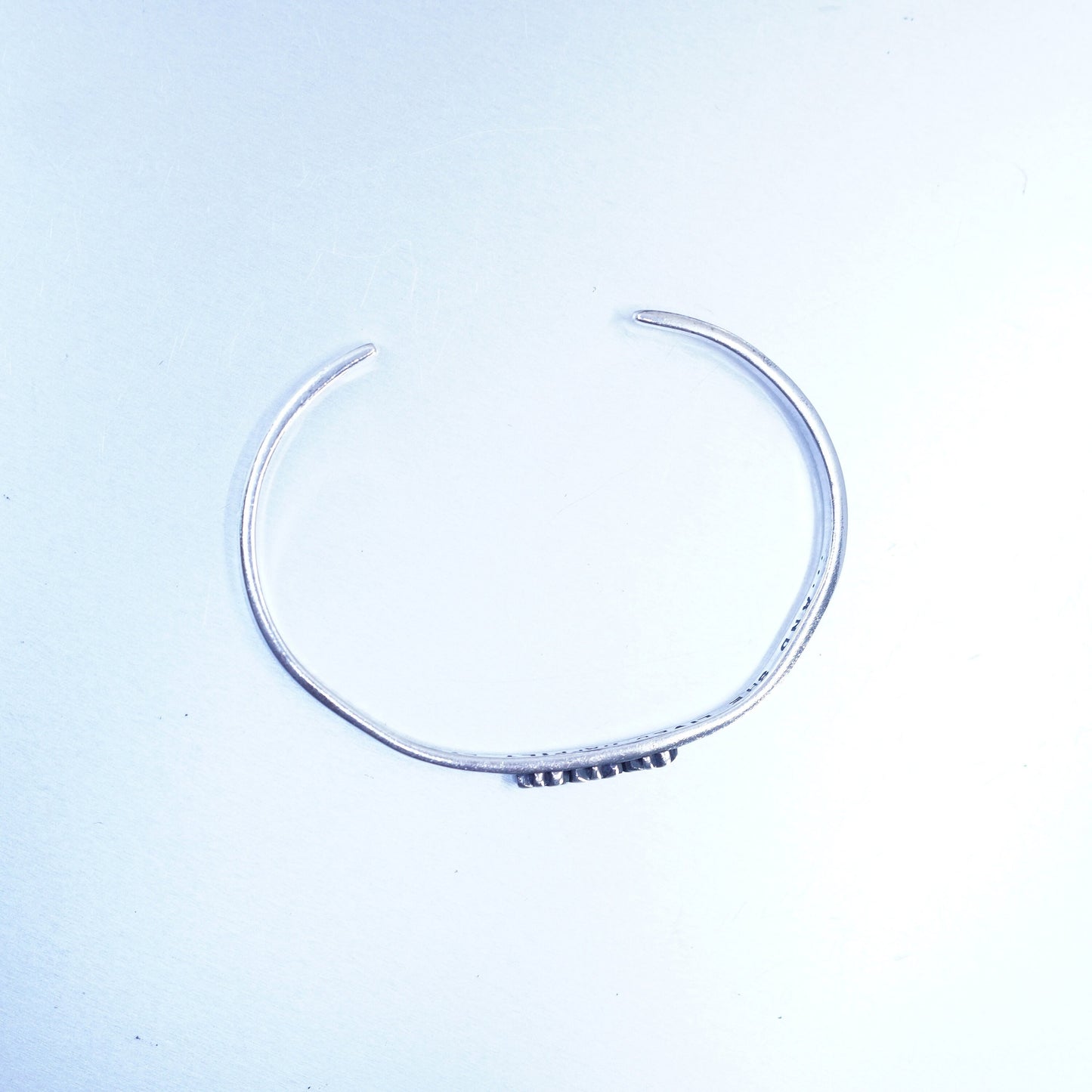 6.25”, Comstock Sterling Silver 925 floral Cuff Bracelet and she lived happily
