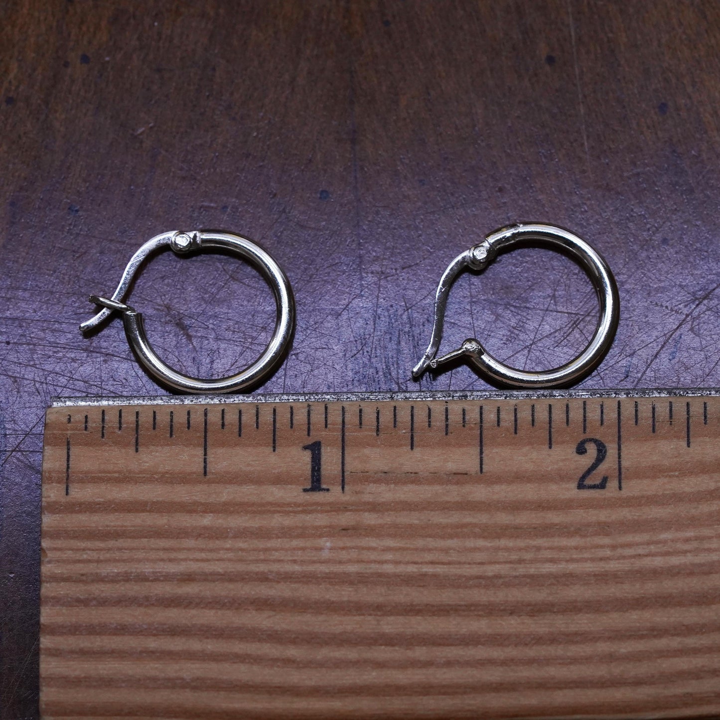 0.5”, Vintage Sterling 925 silver handmade earrings, 925 hoops