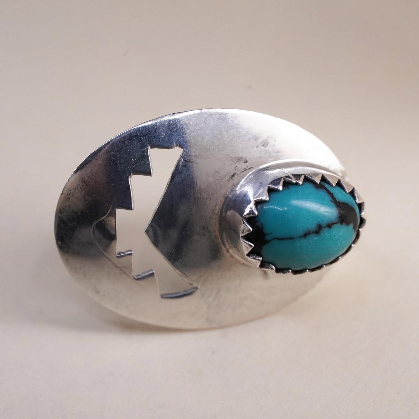 Vintage southwestern Sterling 925 silver stud with turquoise, single earring