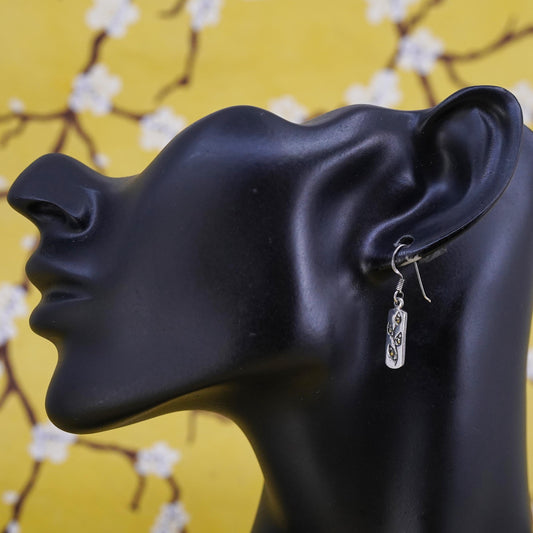 Vintage Sterling 925 silver handmade earrings with marcasite