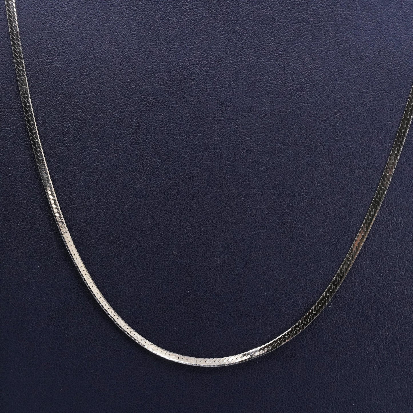 24”, vintage Vermeil gold over Sterling 925 silver herringbone chain necklace